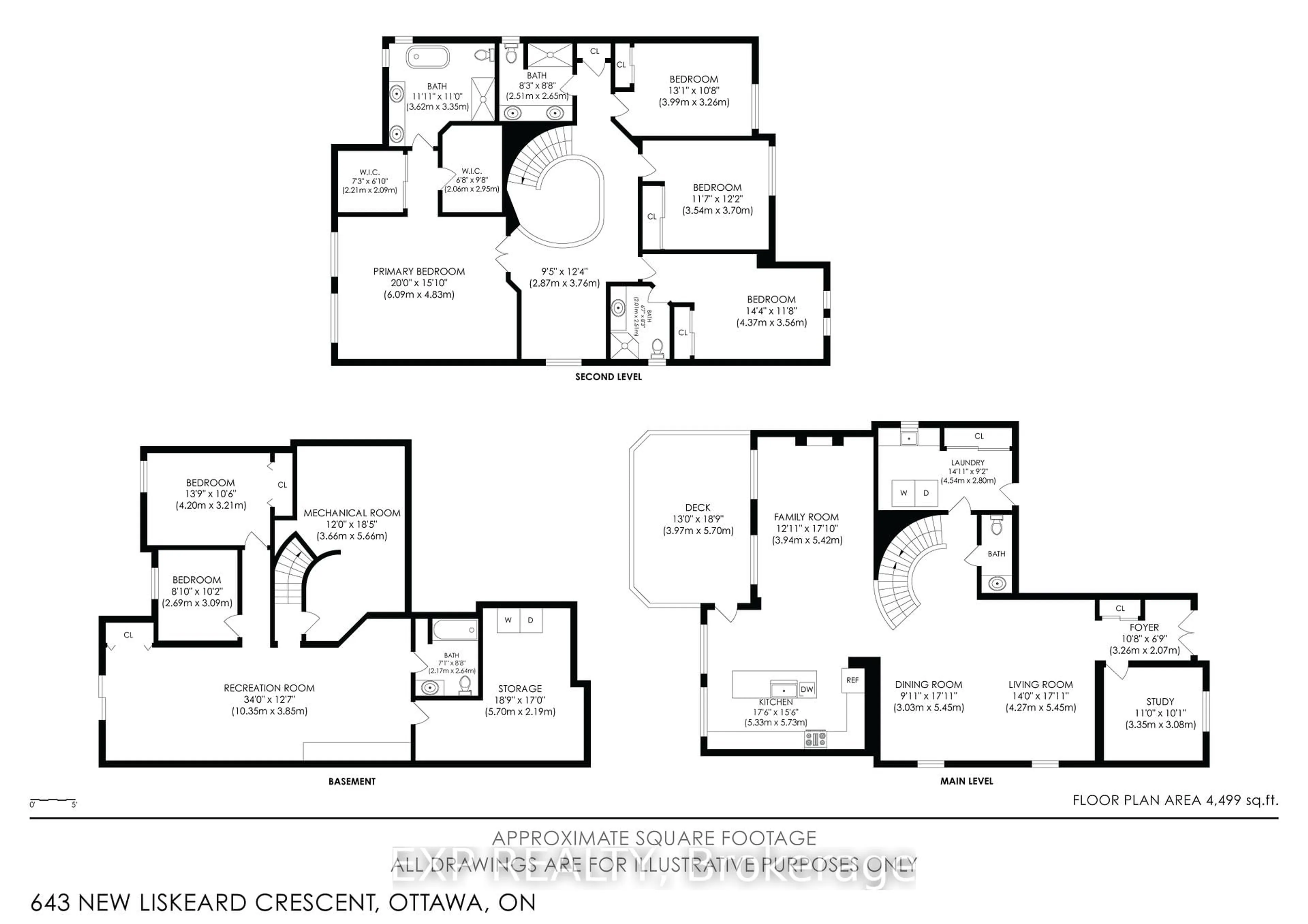 Floor plan for 643 New Liskeard Cres, Ottawa Ontario K2J 0N3