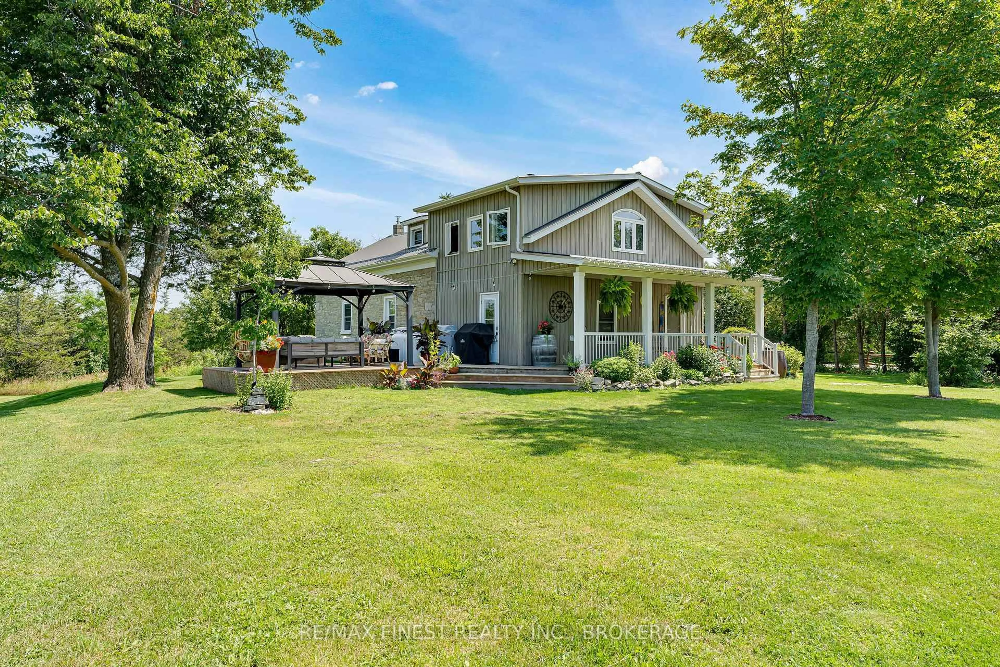 A pic from outside/outdoor area/front of a property/back of a property/a pic from drone, water/lake/river/ocean view for 1021 Bethel Rd, Yarker Ontario K0K 3N0