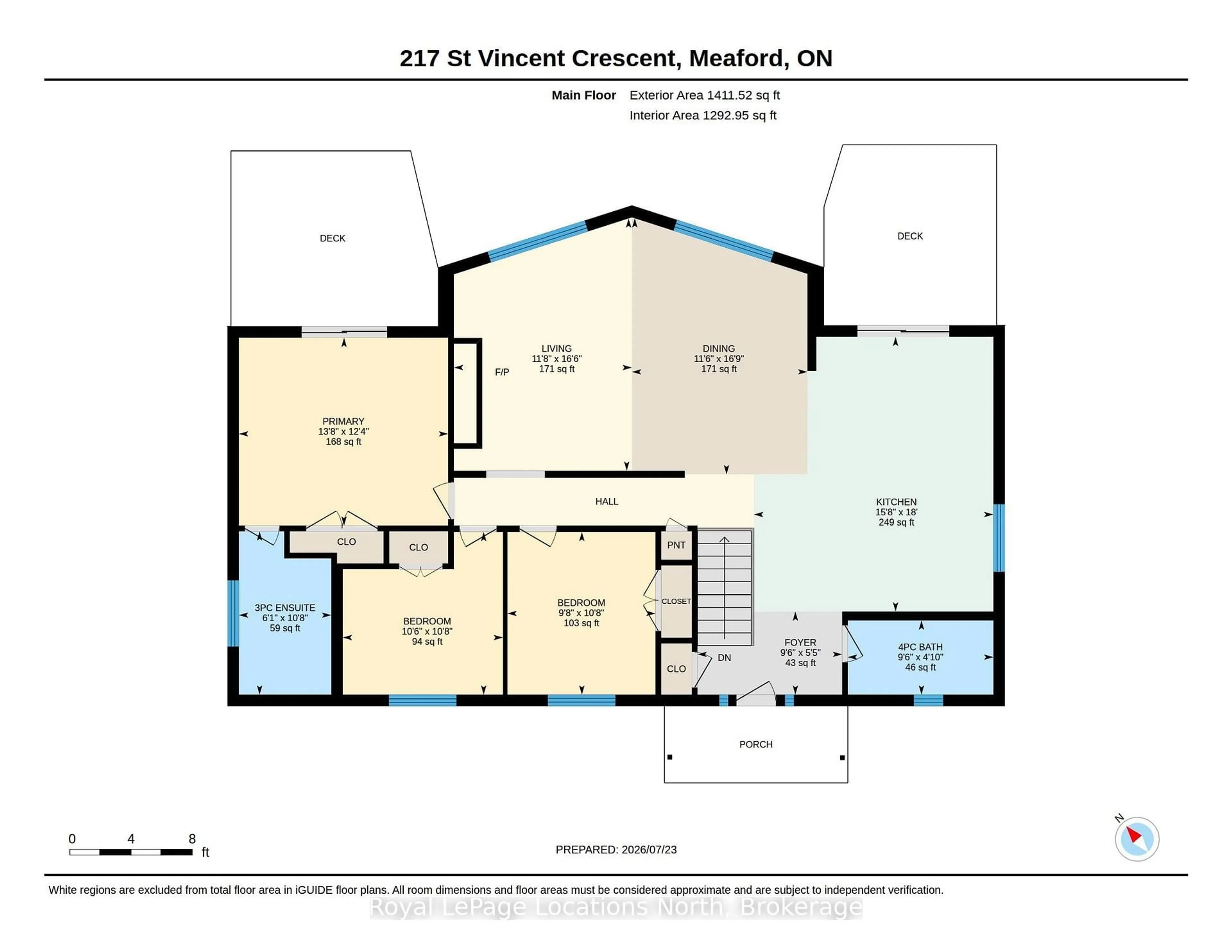 Floor plan for 217 St Vincent Cres, Meaford Ontario N4L 1W7