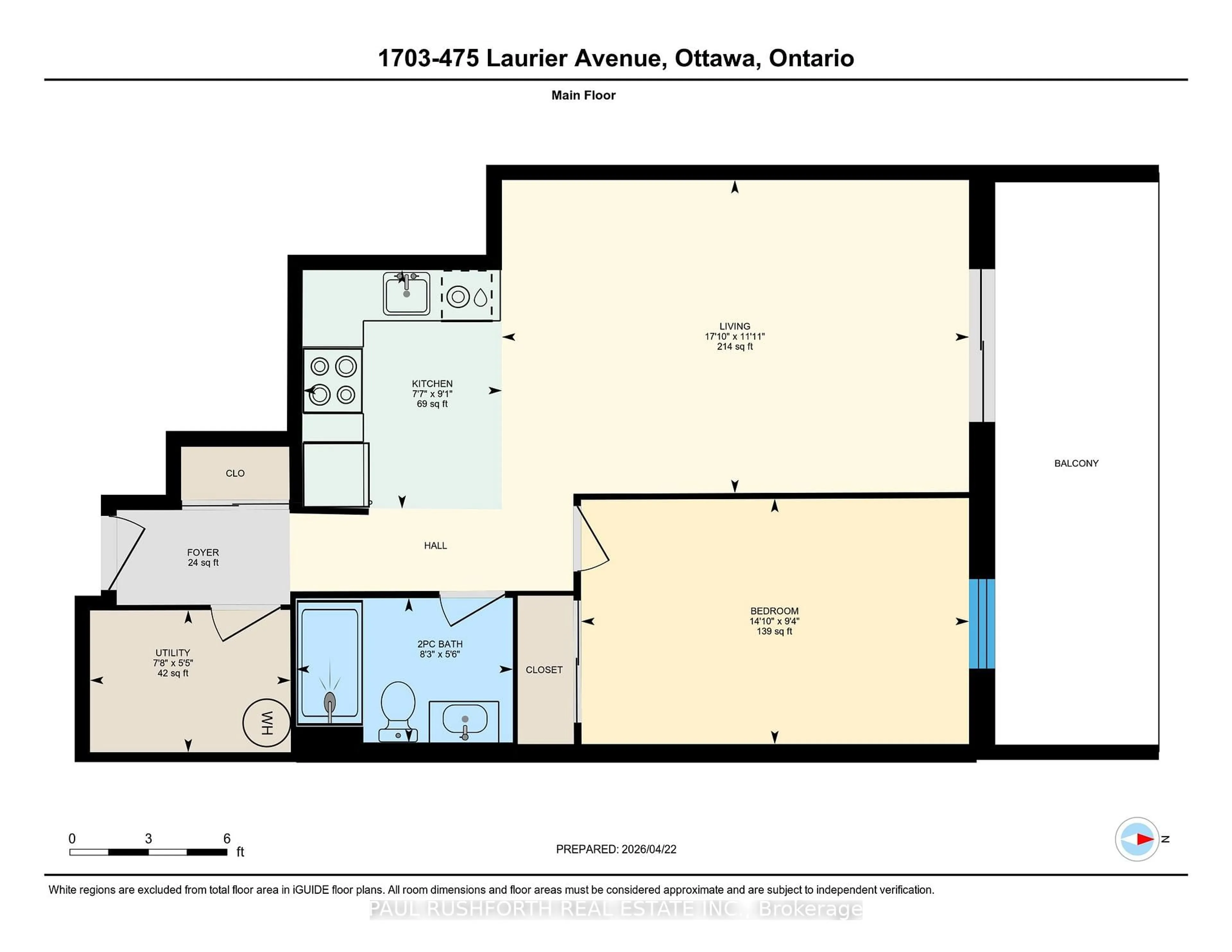 Floor plan for 475 Laurier Ave #1703, Ottawa Ontario K1R 7X1