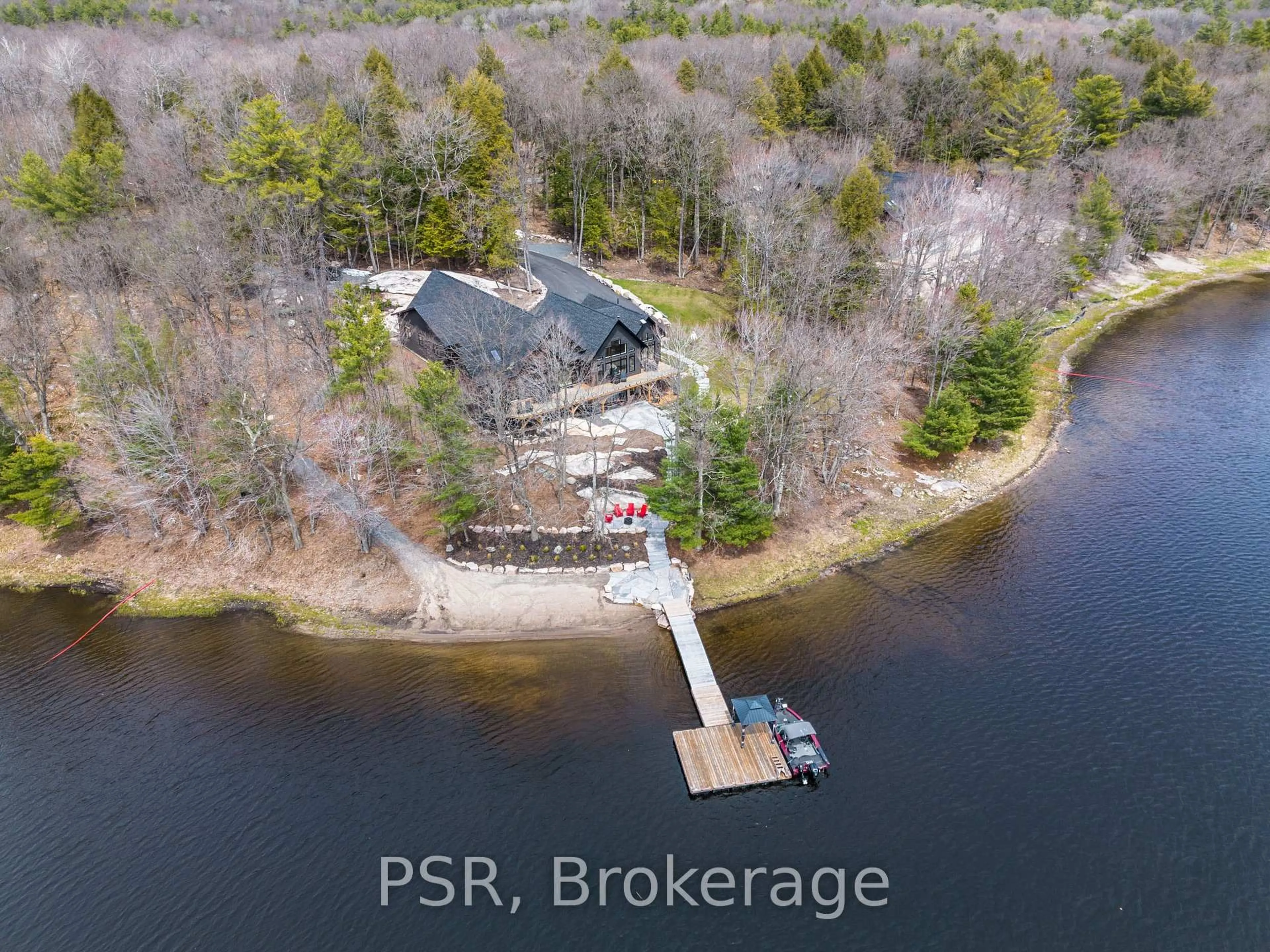 A pic from outside/outdoor area/front of a property/back of a property/a pic from drone, water/lake/river/ocean view for 40 Calow Rd, Carling Ontario P0G 1G0