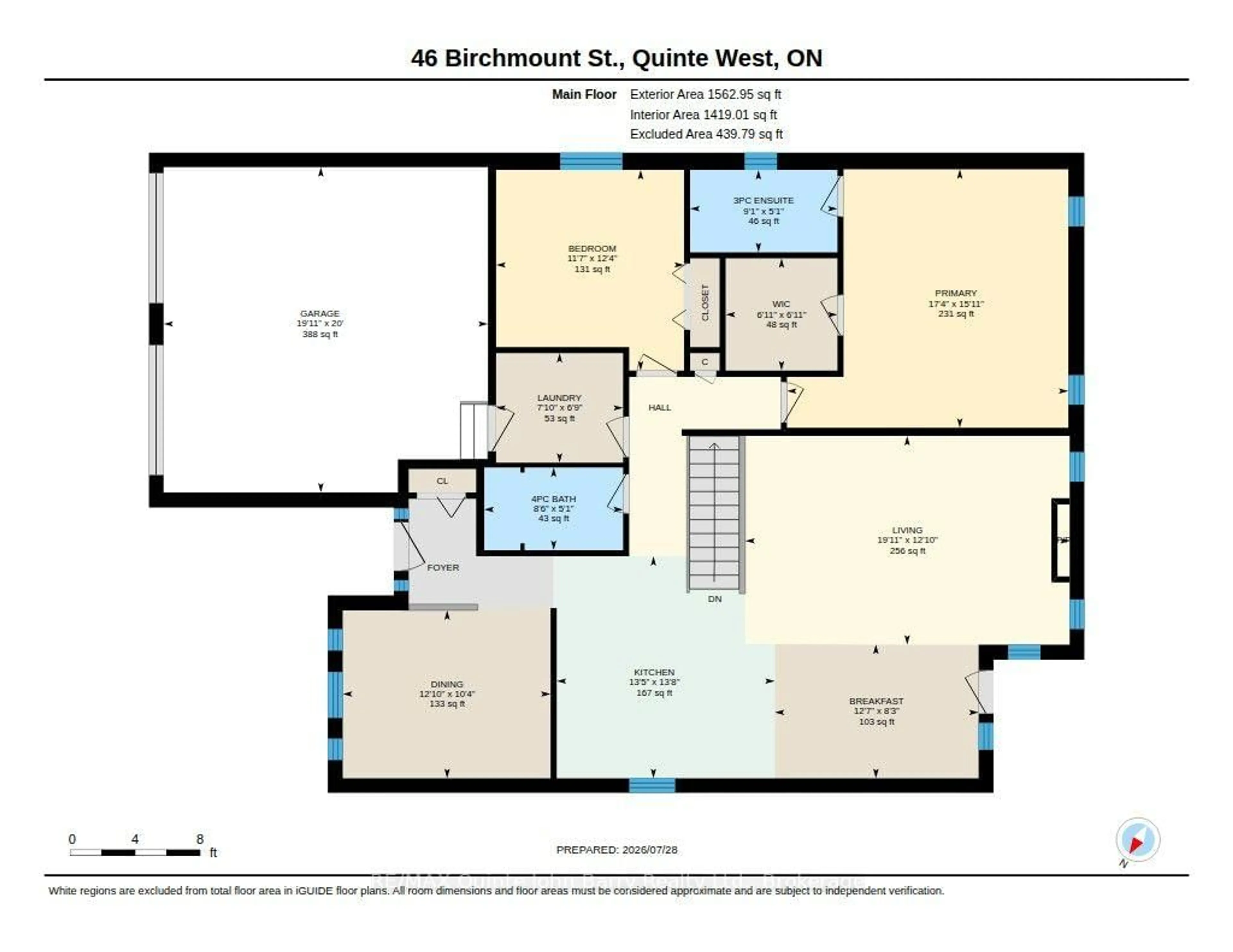 Floor plan for 46 Birchmount St, Quinte West Ontario K8V 0C6