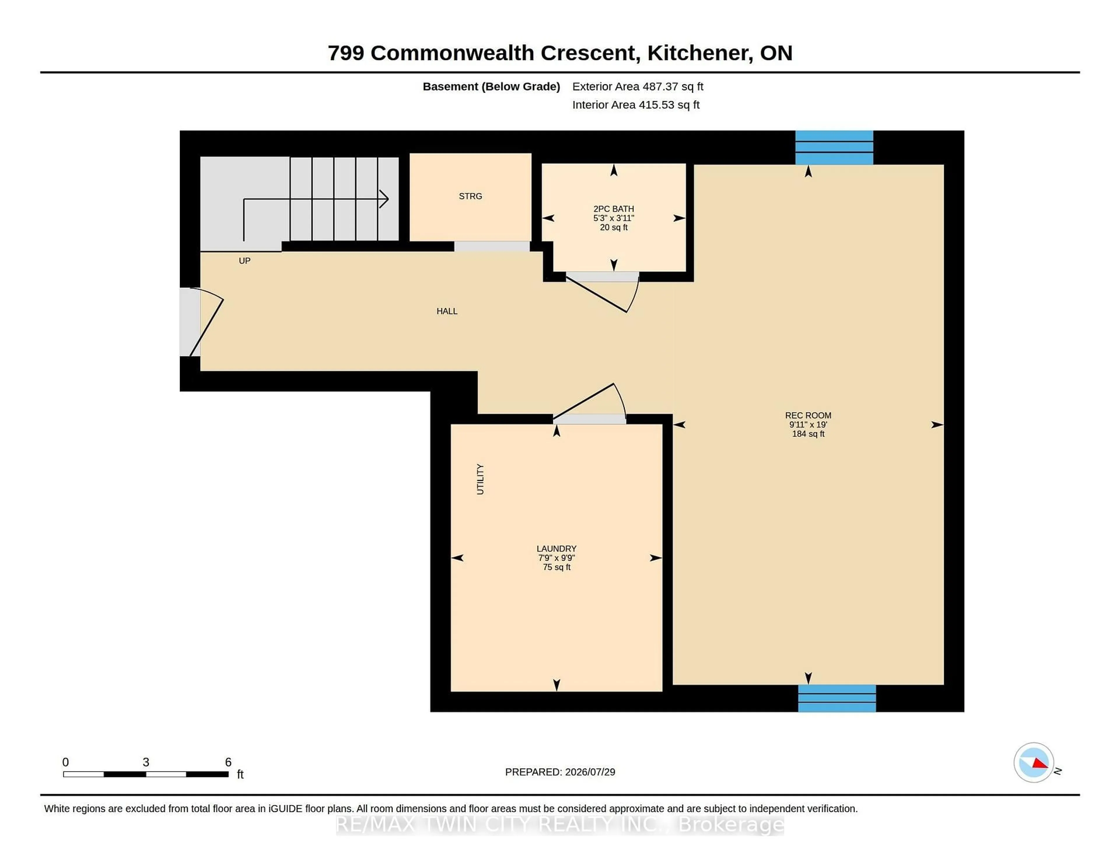 Floor plan for 799 Commonwealth Cres, Kitchener Ontario N2E 4K8