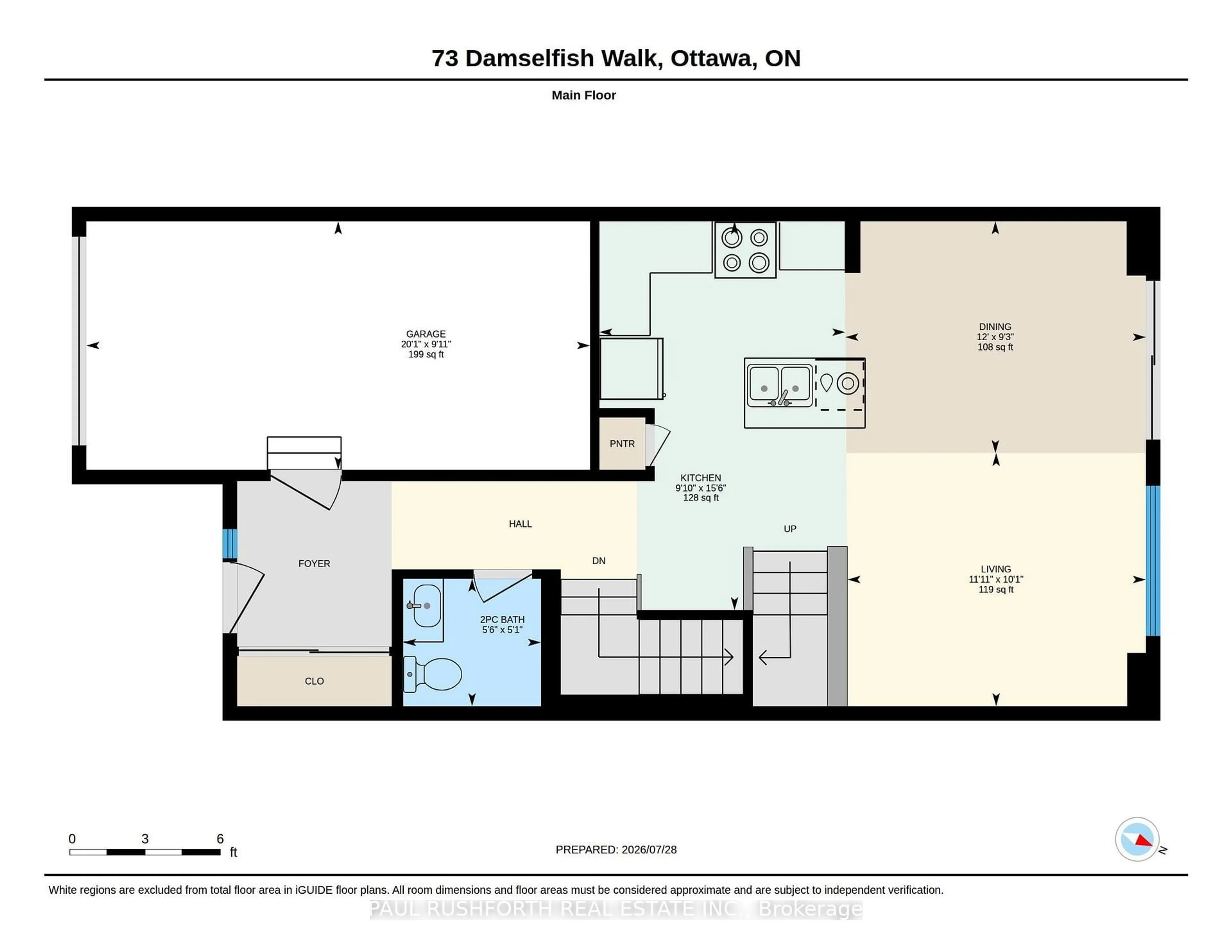 Floor plan for 73 Damselfish Walk, Ottawa Ontario K4A 2N3