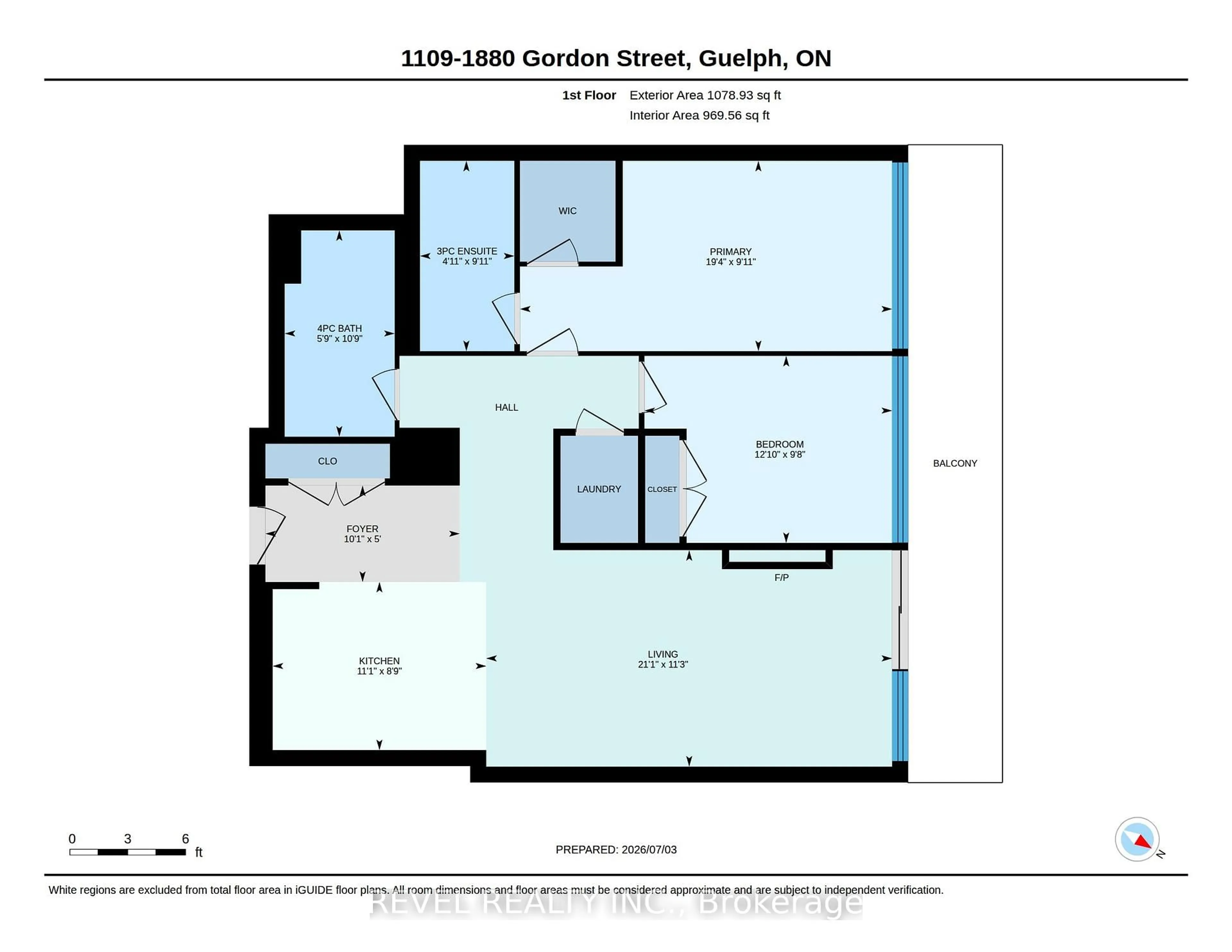 Floor plan for 1880 Gordon St #1109, Guelph Ontario N1L 0P5