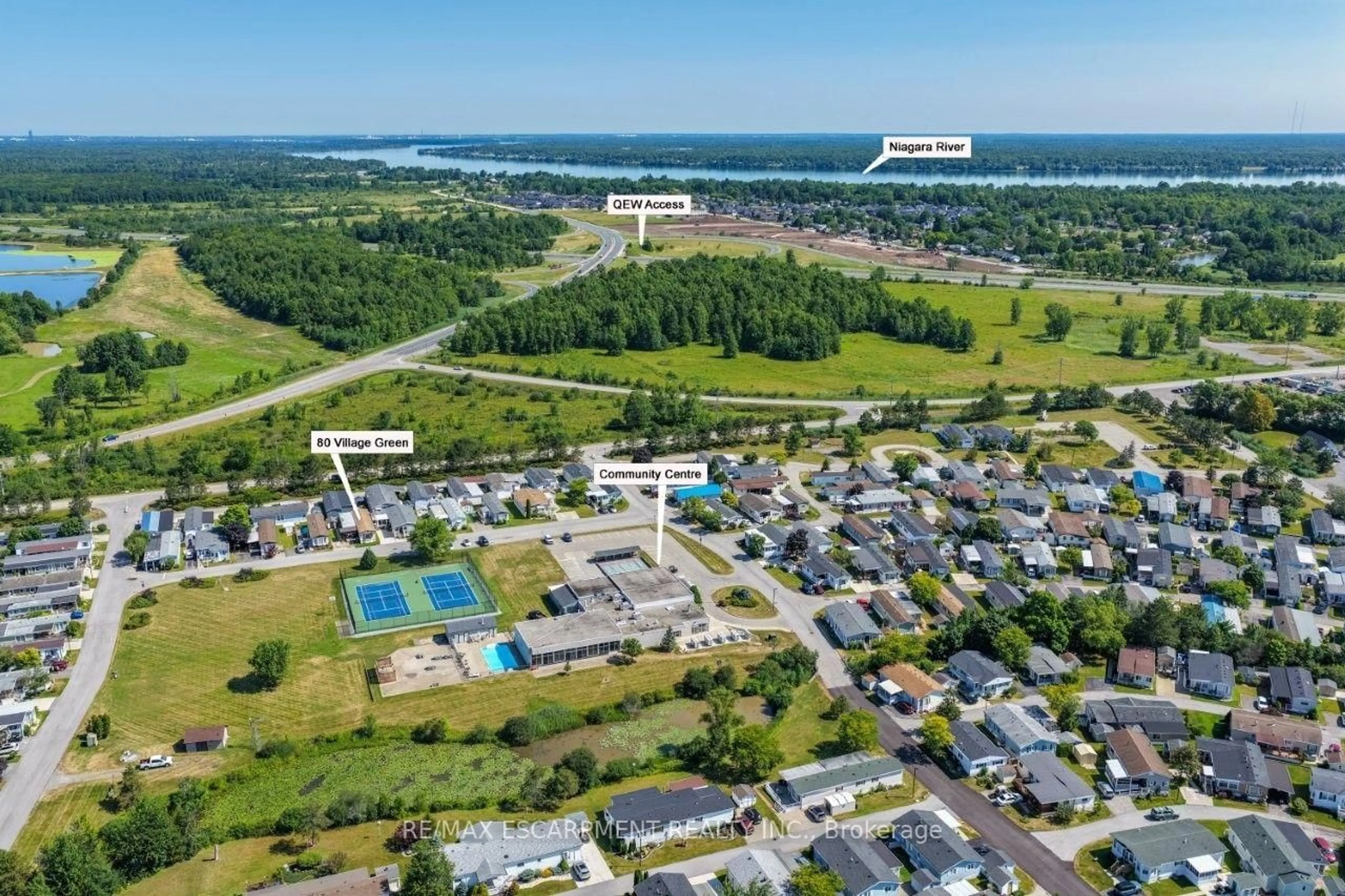 A pic from outside/outdoor area/front of a property/back of a property/a pic from drone, water/lake/river/ocean view for 3033 Townline Rd #80, Fort Erie Ontario L0S 1S1