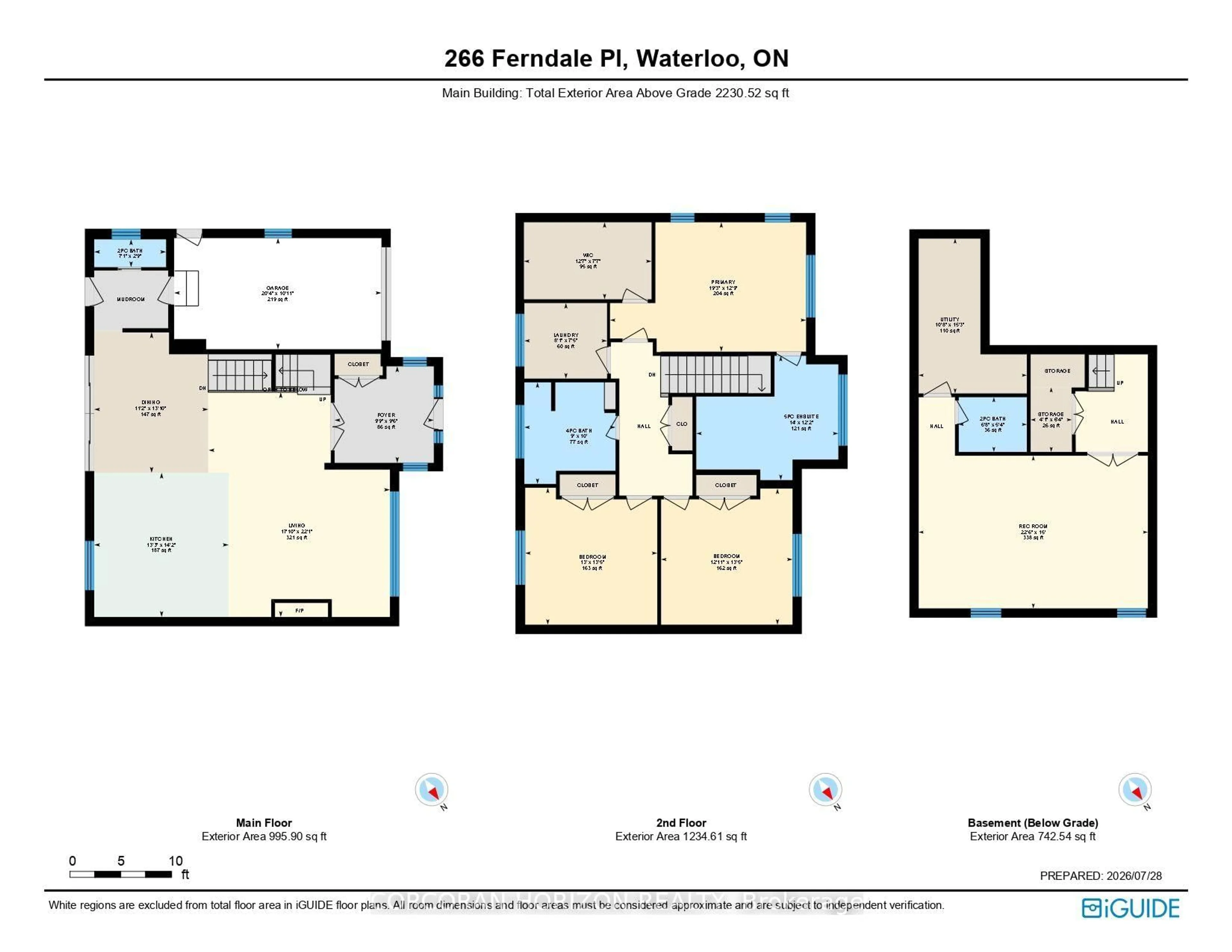 Floor plan for 266 Ferndale Pl, Waterloo Ontario N2J 3X9