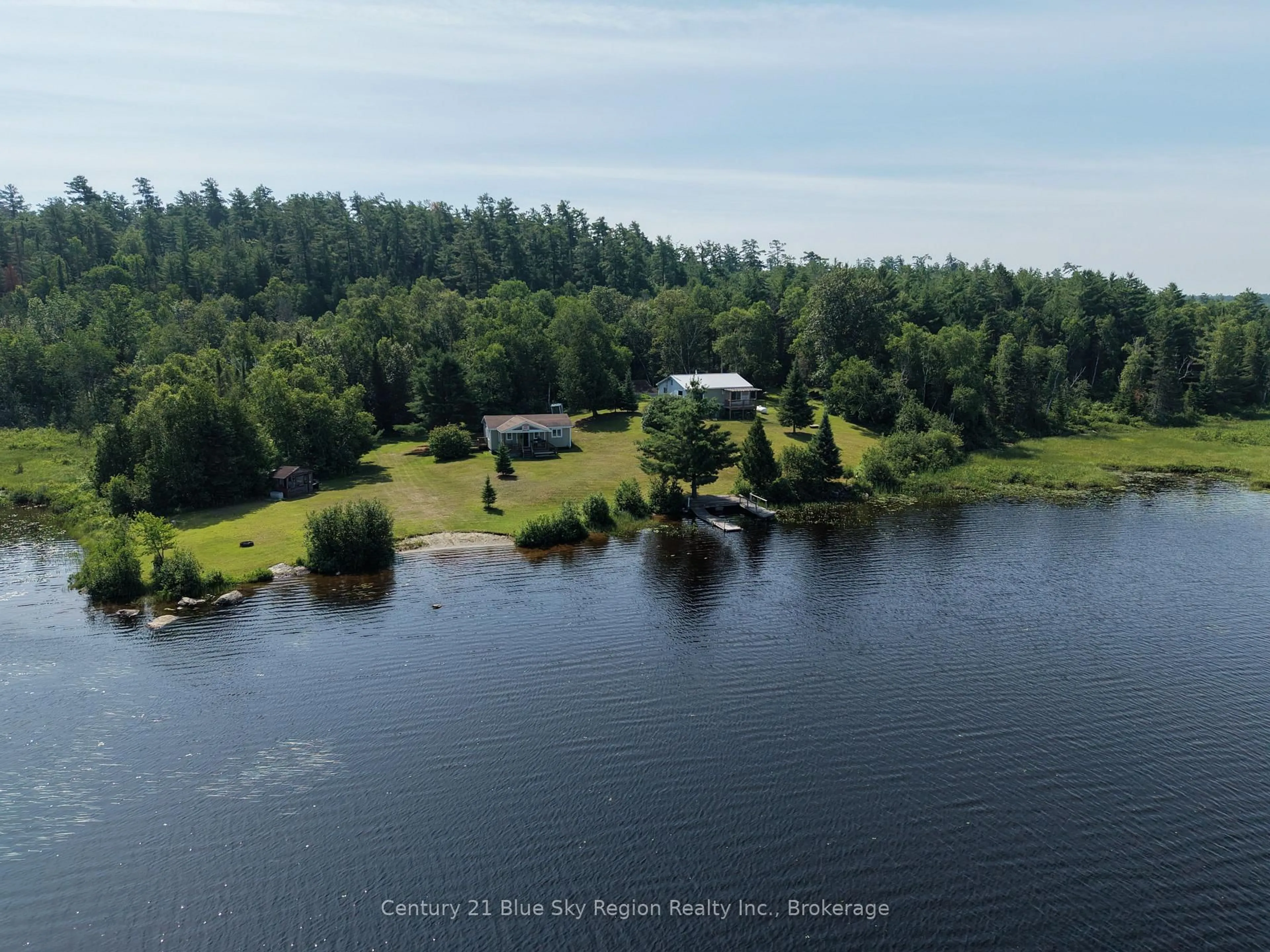 A pic from outside/outdoor area/front of a property/back of a property/a pic from drone, water/lake/river/ocean view for 24 Beaverland Rd, Unorganized Townships Ontario P0H 1T0