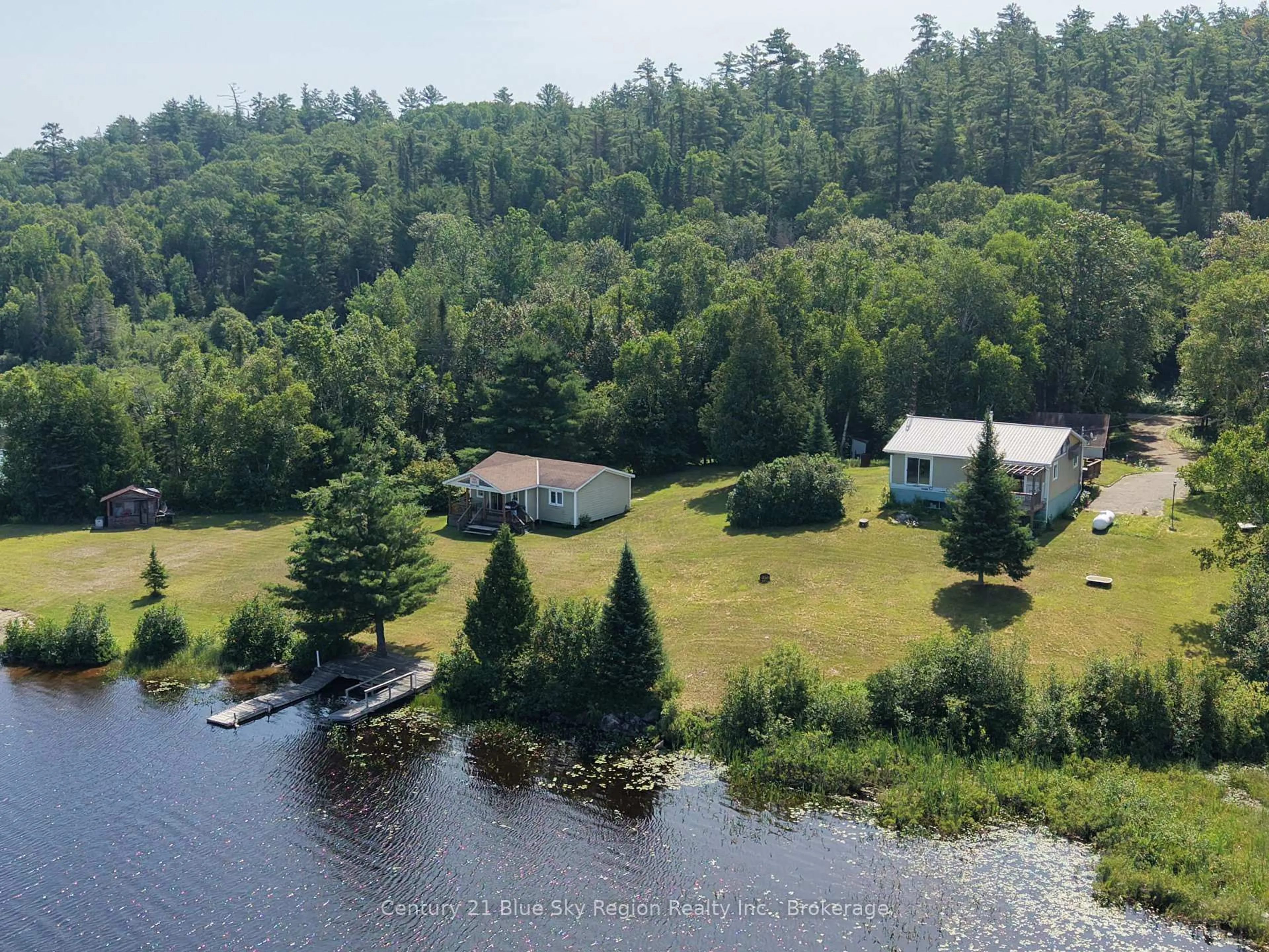A pic from outside/outdoor area/front of a property/back of a property/a pic from drone, water/lake/river/ocean view for 24 Beaverland Rd, Unorganized Townships Ontario P0H 1T0