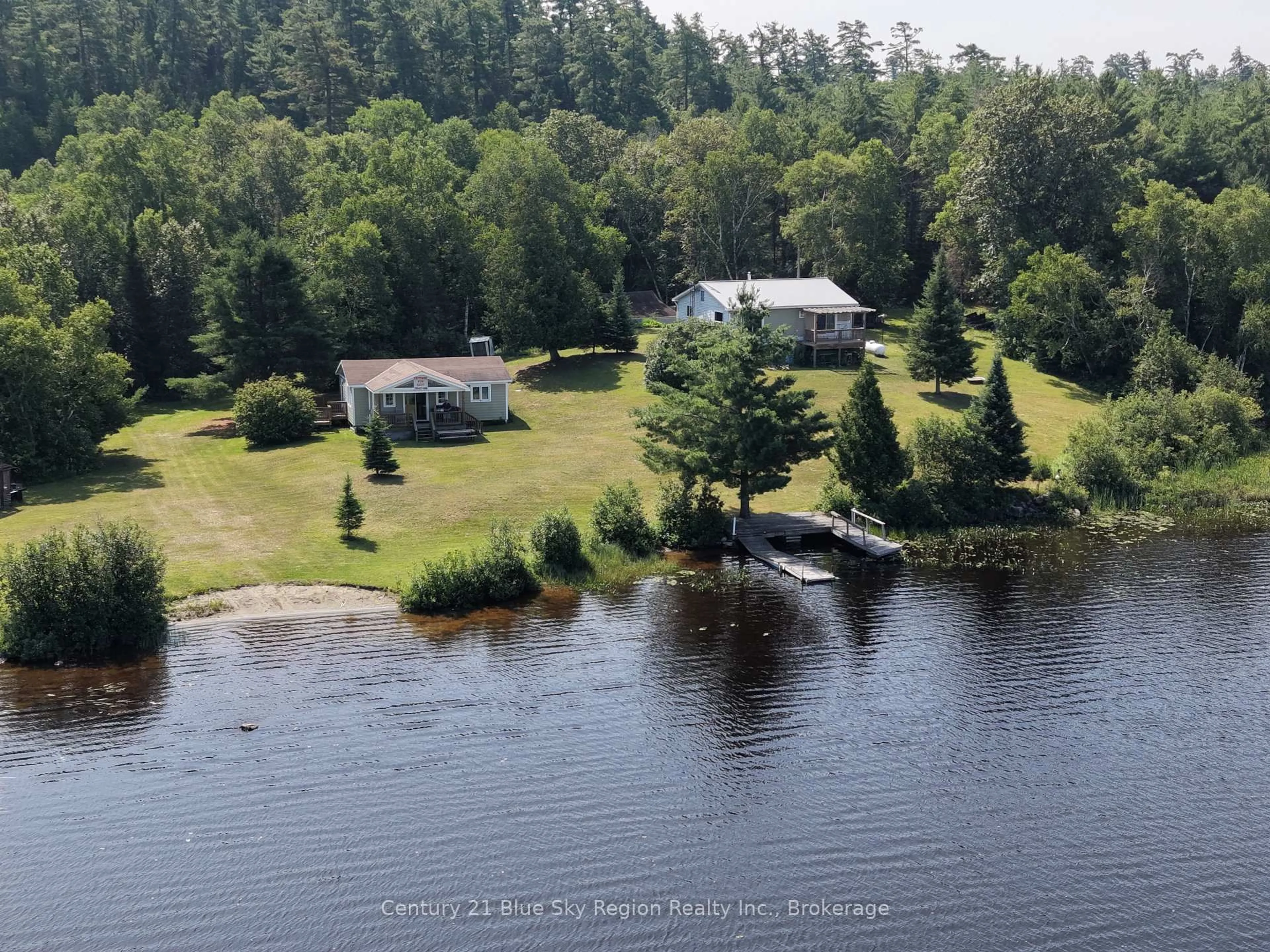 A pic from outside/outdoor area/front of a property/back of a property/a pic from drone, water/lake/river/ocean view for 24 Beaverland Rd, Unorganized Townships Ontario P0H 1T0