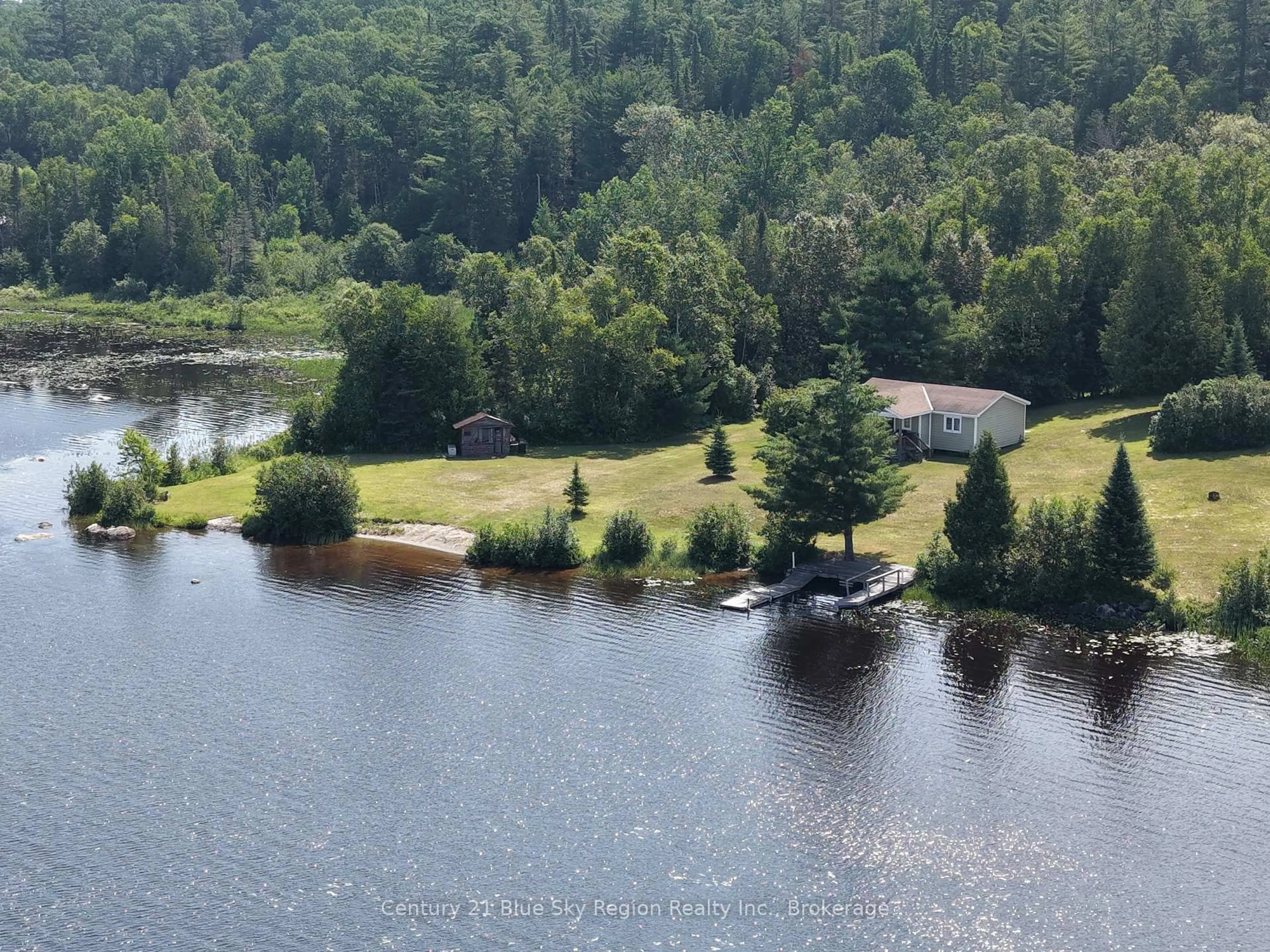 A pic from outside/outdoor area/front of a property/back of a property/a pic from drone, water/lake/river/ocean view for 24 Beaverland Rd, Unorganized Townships Ontario P0H 1T0