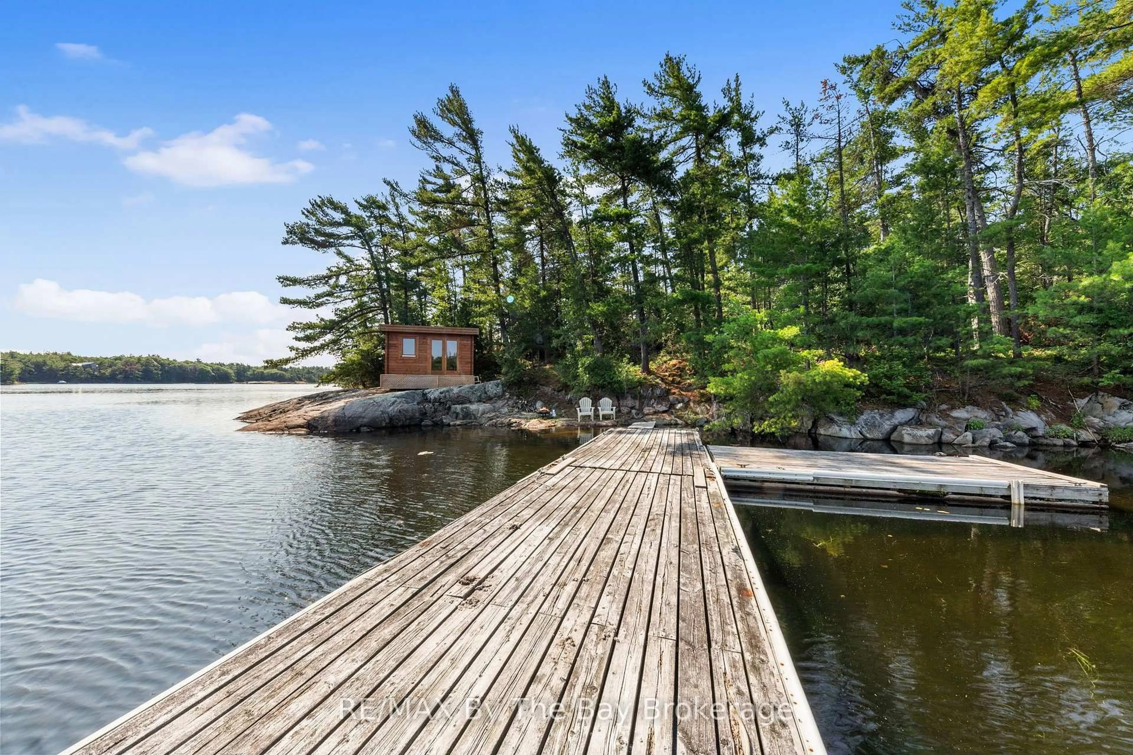 Patio, water/lake/river/ocean view for 6 Island 2050/Tabassakwa Island, Georgian Bay Ontario P0E 1E0