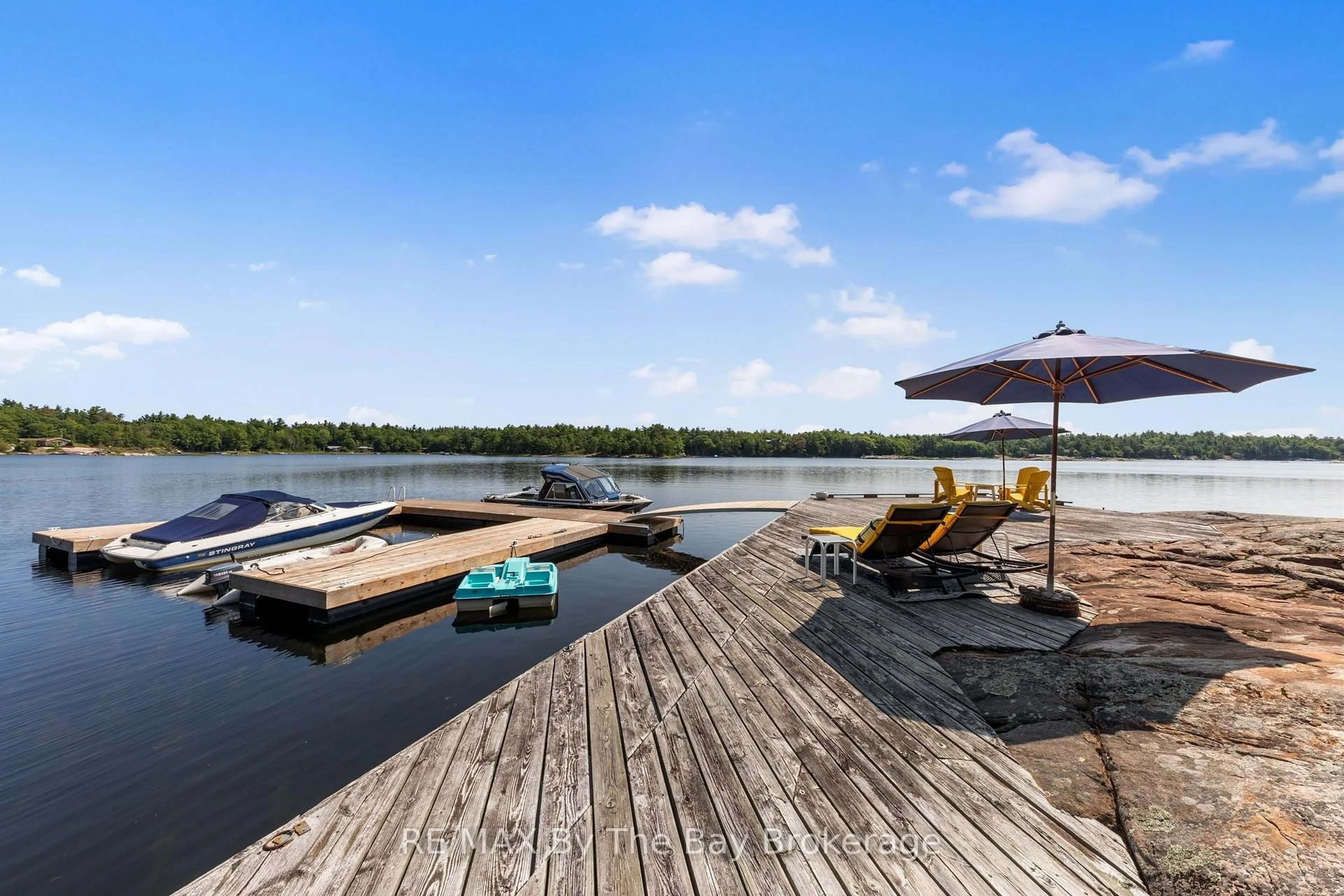 Patio, water/lake/river/ocean view for 6 Island 2050/Tabassakwa Island, Georgian Bay Ontario P0E 1E0