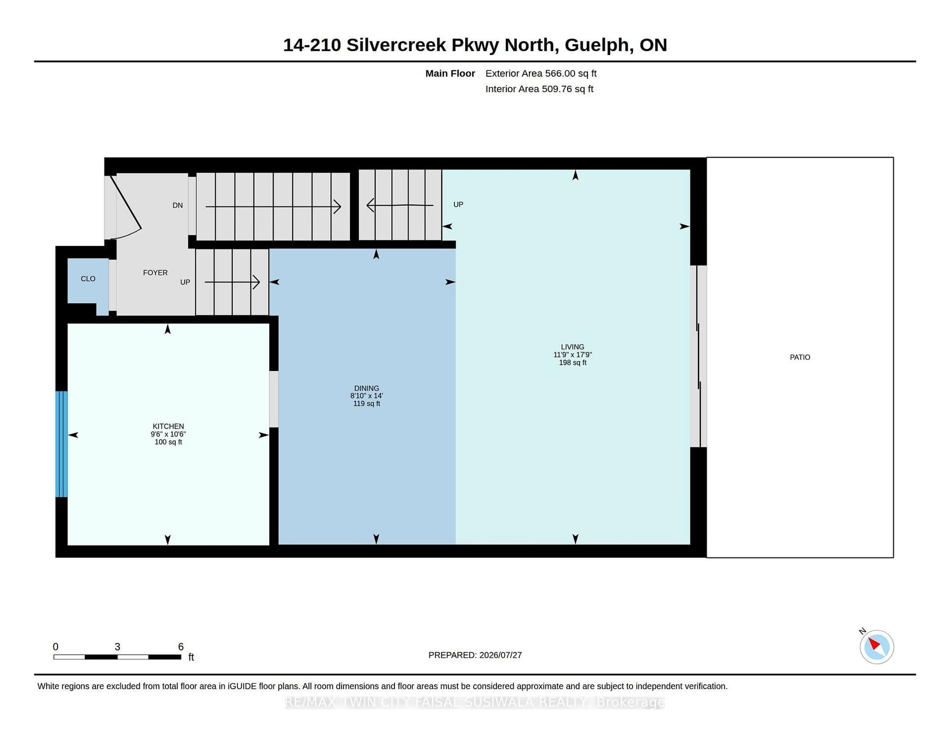Floor plan for 201 Silvercreek Pkwy #14, Guelph Ontario N1H 3T4