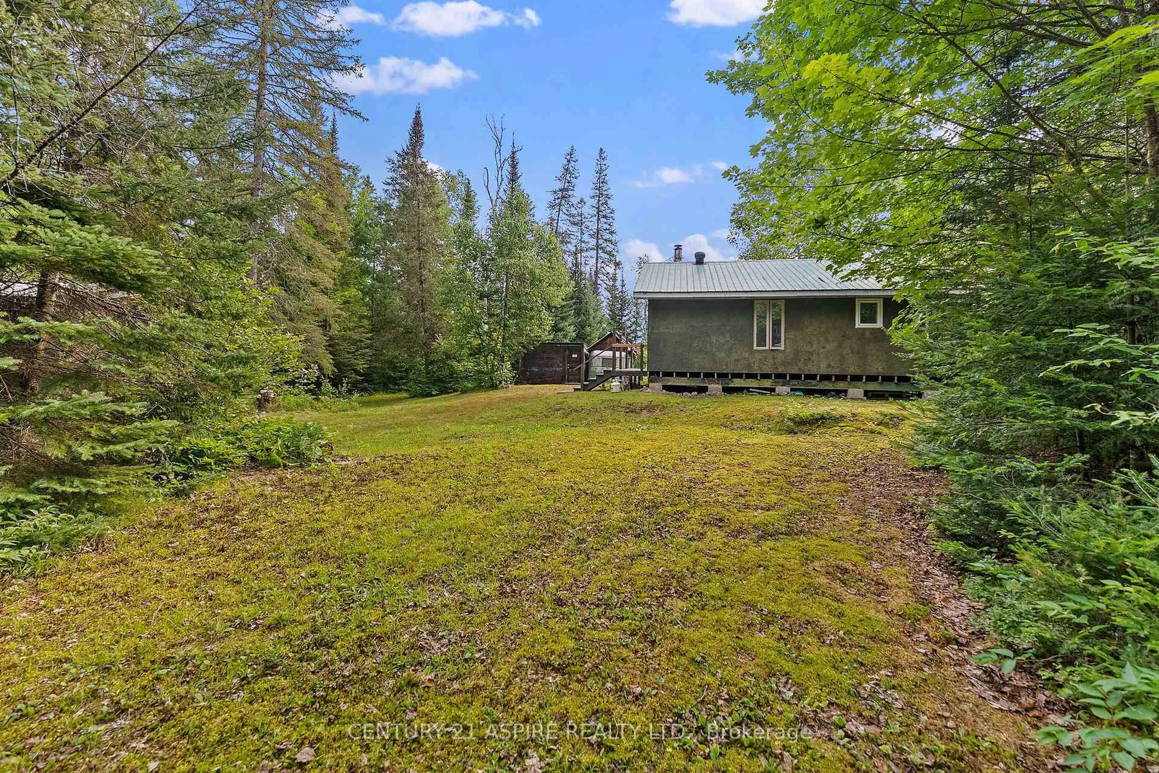 A pic from outside/outdoor area/front of a property/back of a property/a pic from drone, forest/trees view for 1953 Little Papineau Lake Rd, Maple Leaf Ontario K0L 2R0