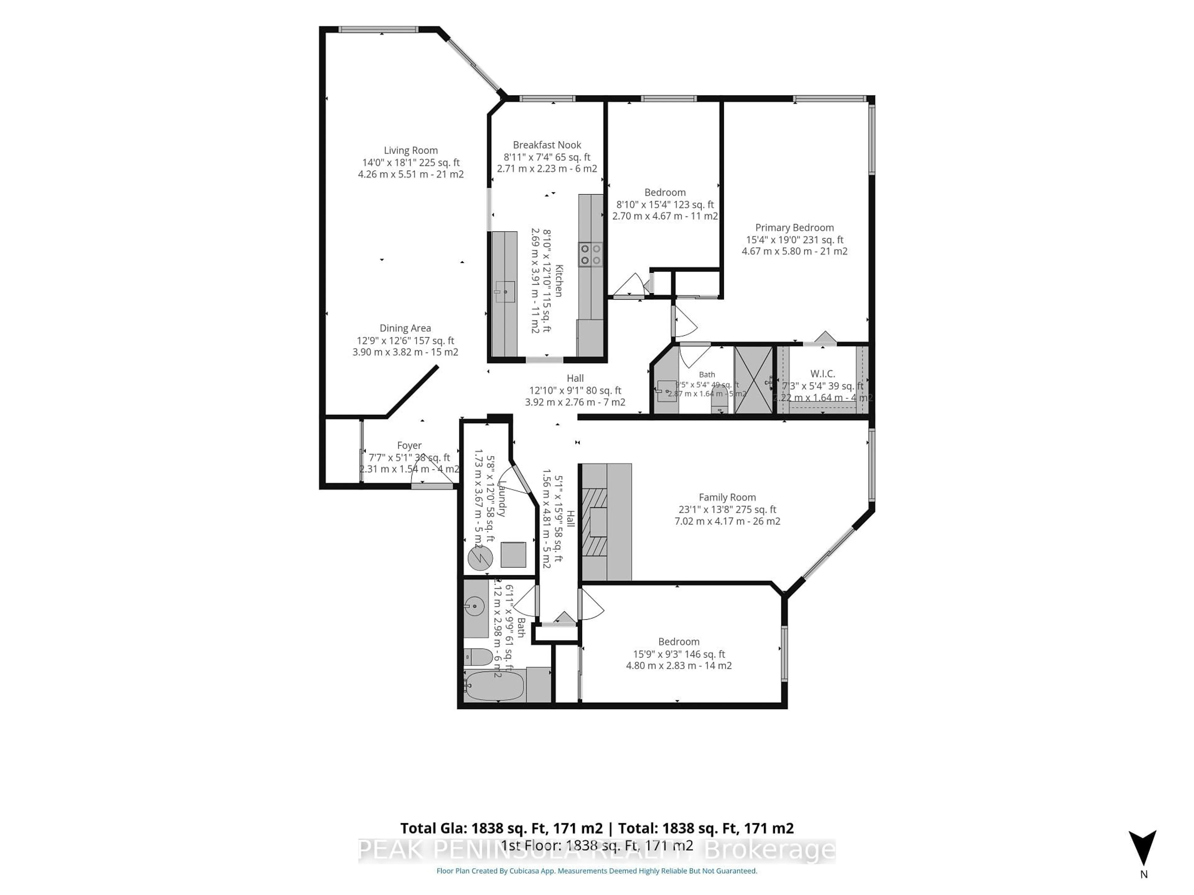 Floor plan for 17 Mill Pond Crt #601, Norfolk Ontario N3Y 5H9