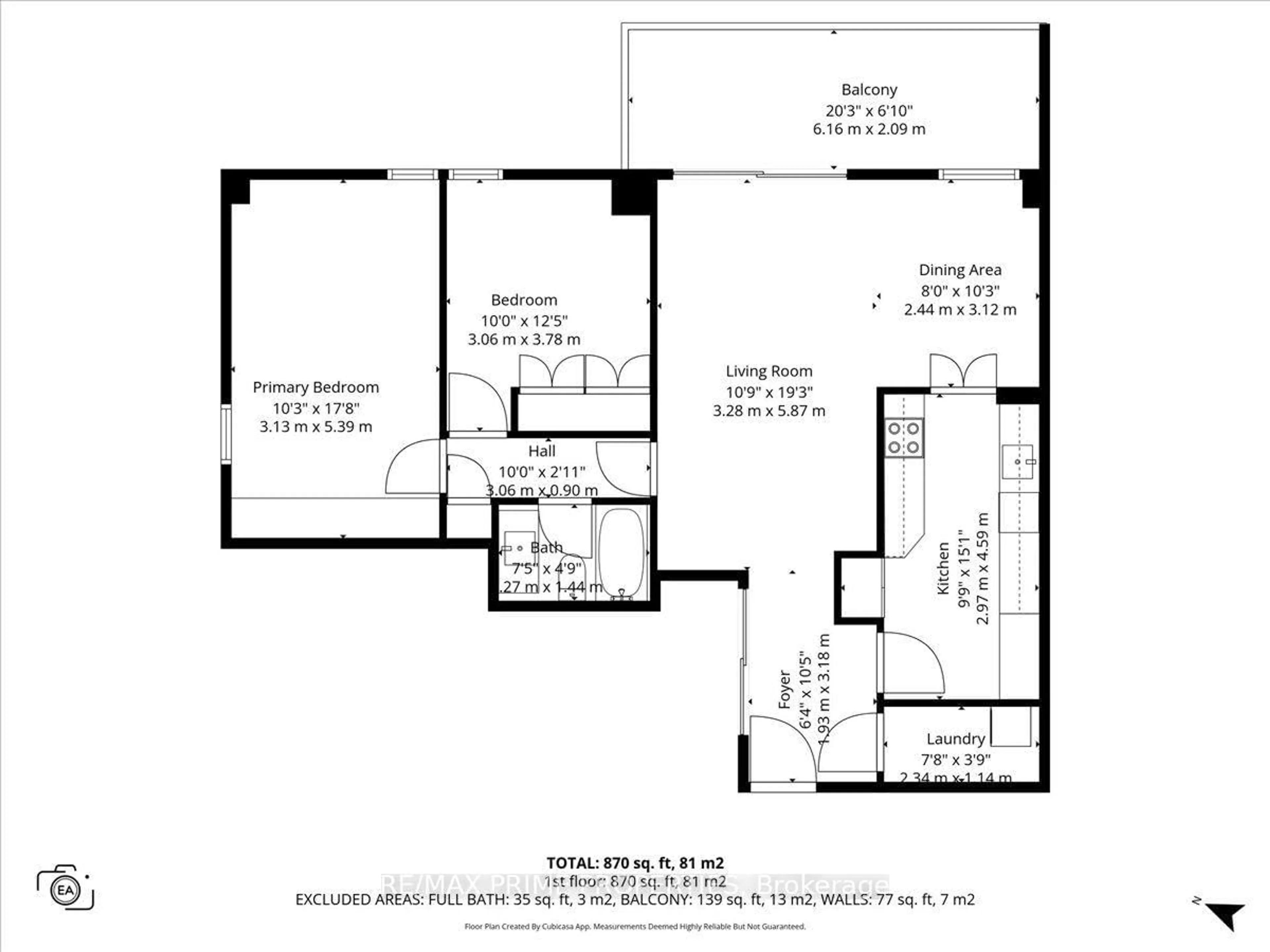 Floor plan for 505 St Laurent Blvd #804, Ottawa Ontario K1K 3X4