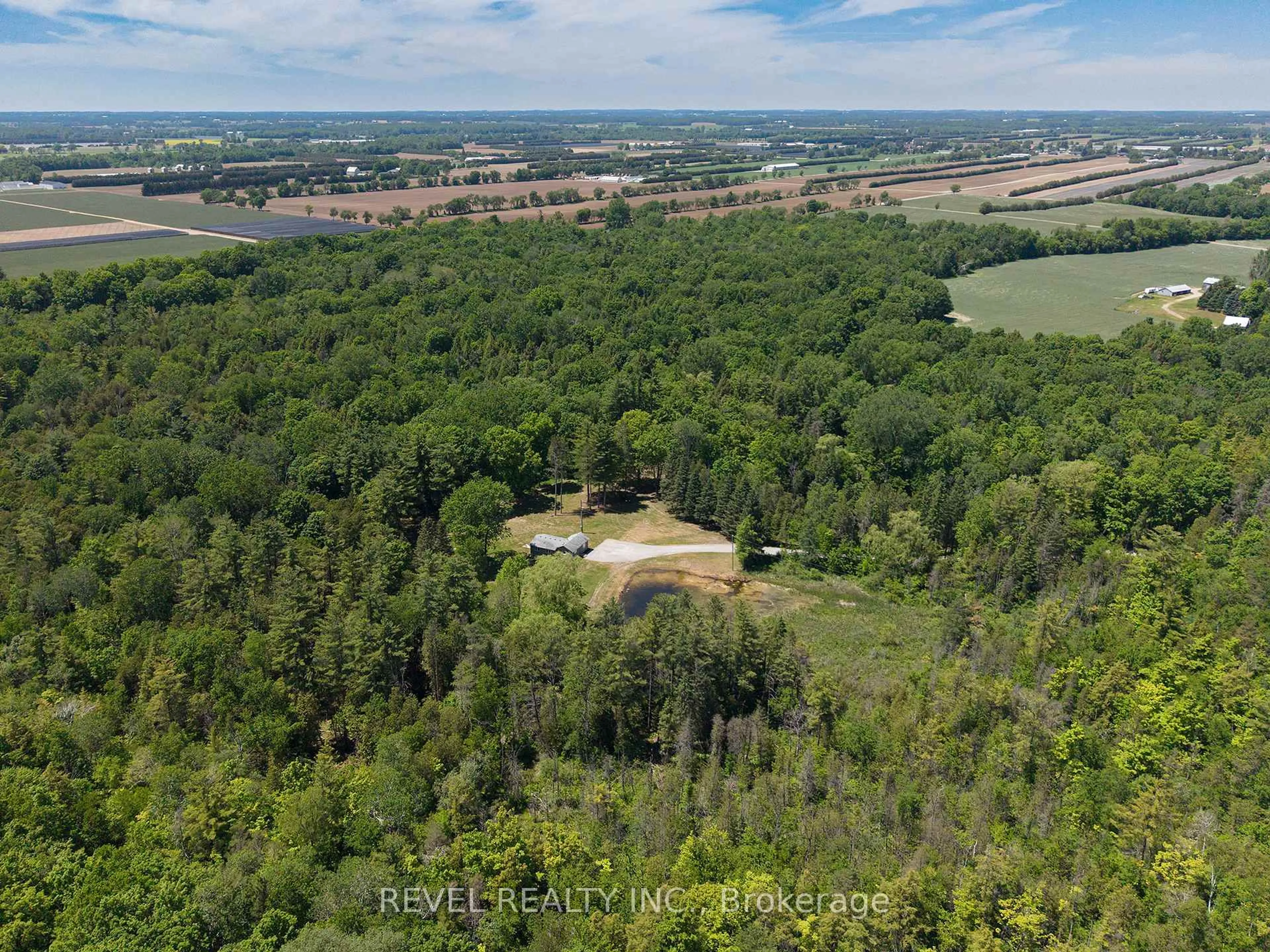 A pic from outside/outdoor area/front of a property/back of a property/a pic from drone, forest/trees view for 1521 Windham Road 19, Norfolk Ontario N0E 1H0