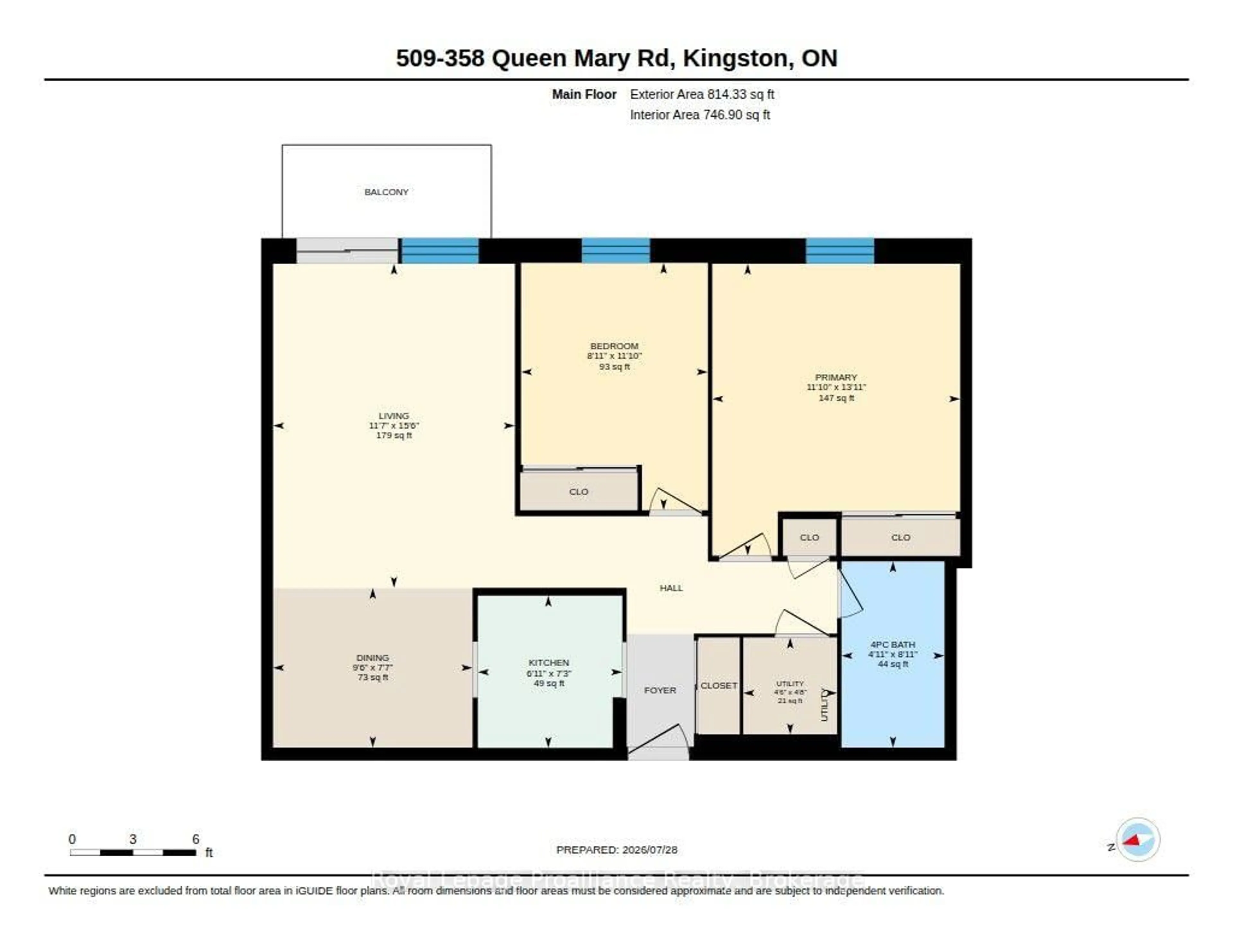 Floor plan for 358 Queen Mary Rd #509, Kingston Ontario K7M 7E8