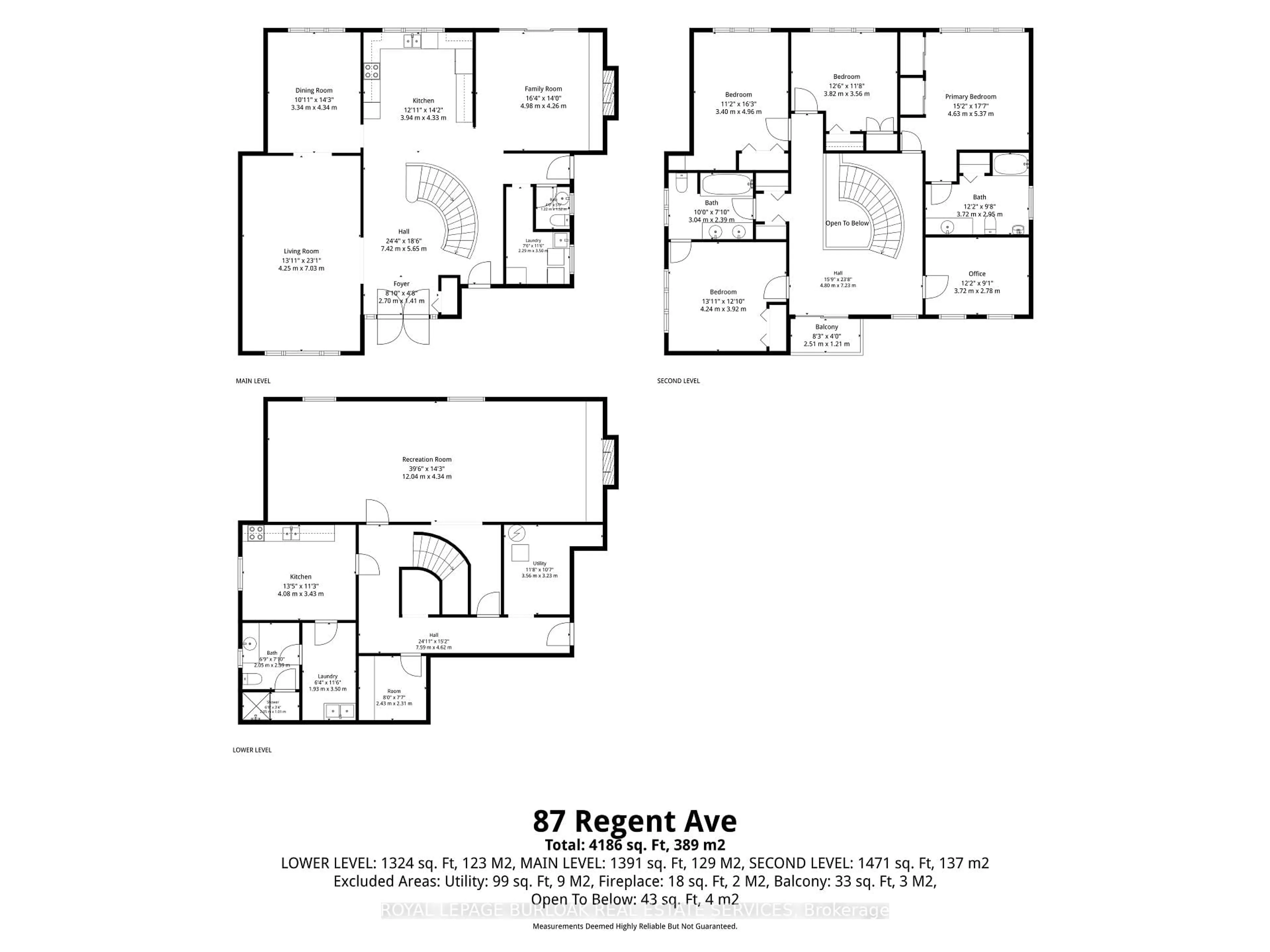 Floor plan for 87 Regent Ave, Hamilton Ontario L9B 1T1