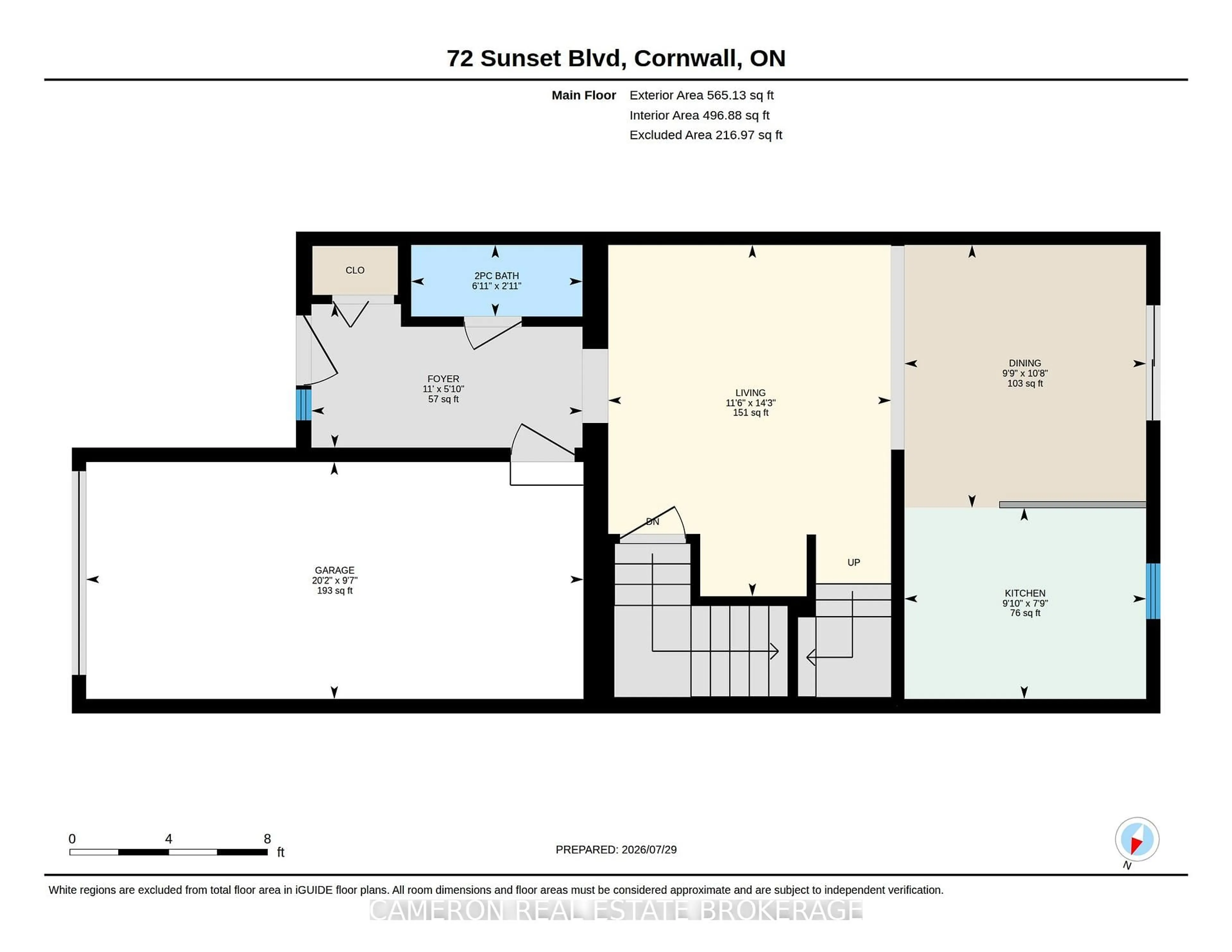 Floor plan for 72 Sunset Blvd, Cornwall Ontario K6H 7M3