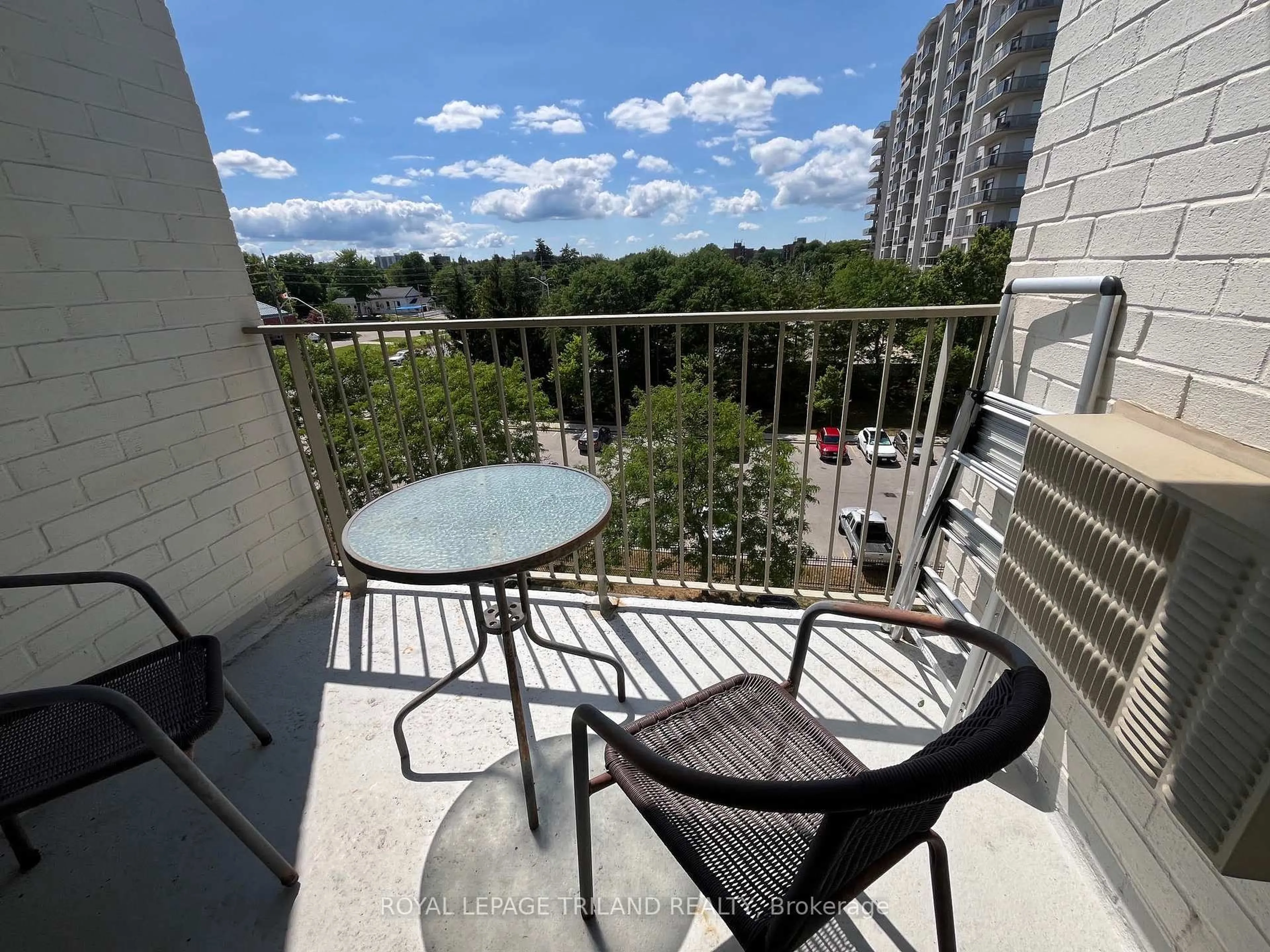 Balcony in the apartment, water/lake/river/ocean view for 333 Commissioners Rd #505, London South Ontario N6J 4X7