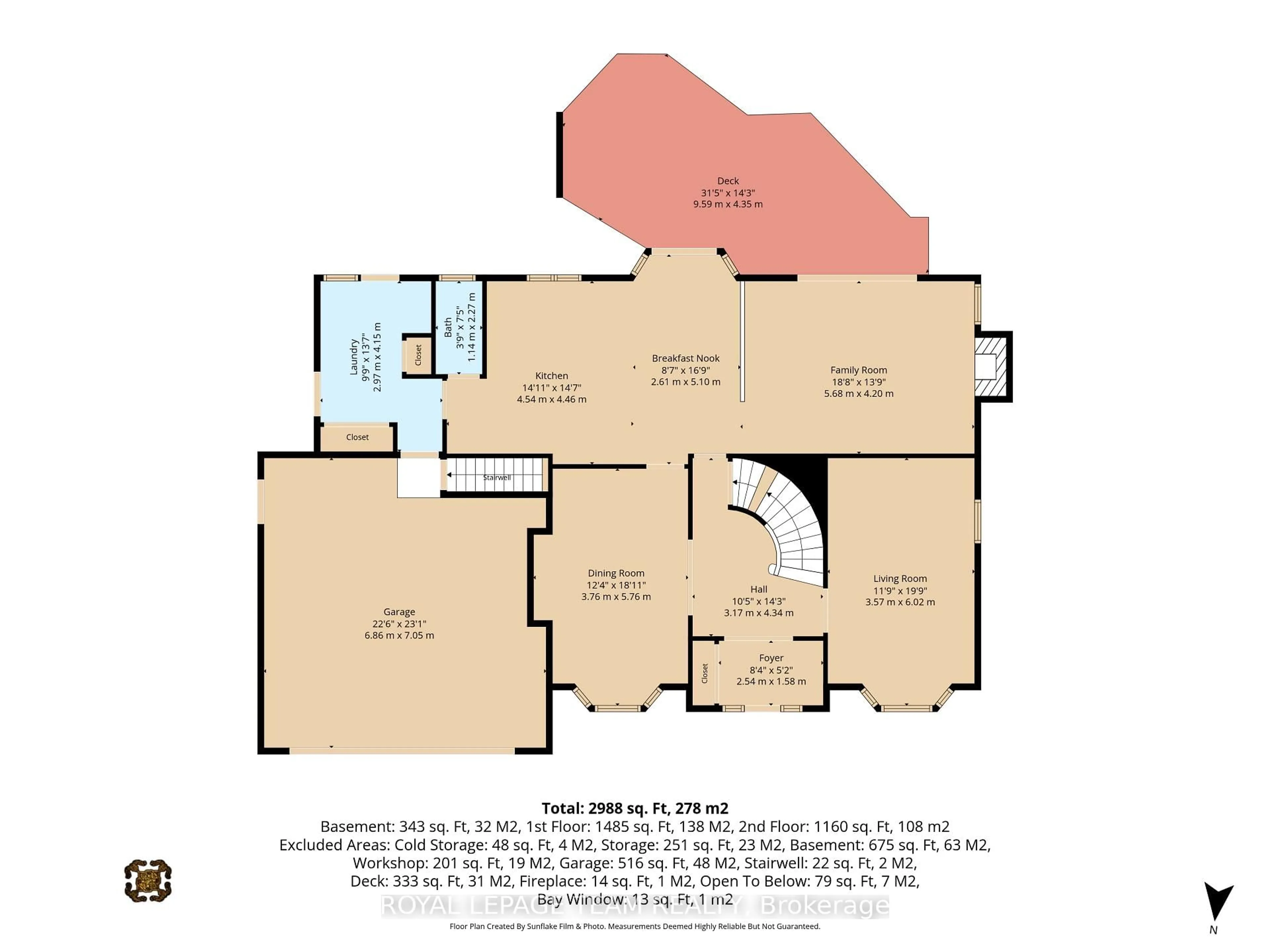 Floor plan for 47 Stapledon Cres, Ottawa Ontario K2H 9L3