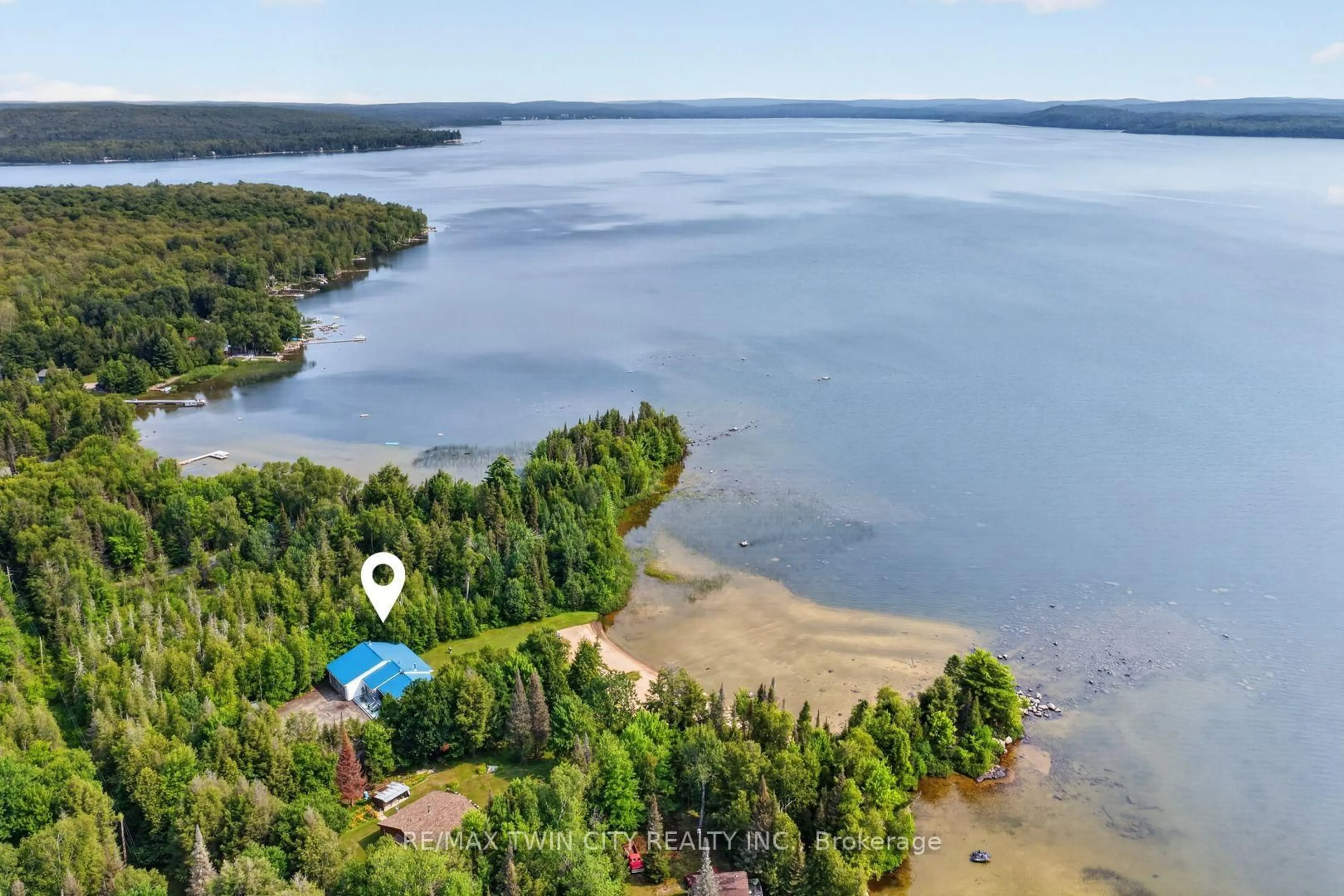 A pic from outside/outdoor area/front of a property/back of a property/a pic from drone, water/lake/river/ocean view for 1331 High Rock Dr, Strong Ontario P0A 1Z0