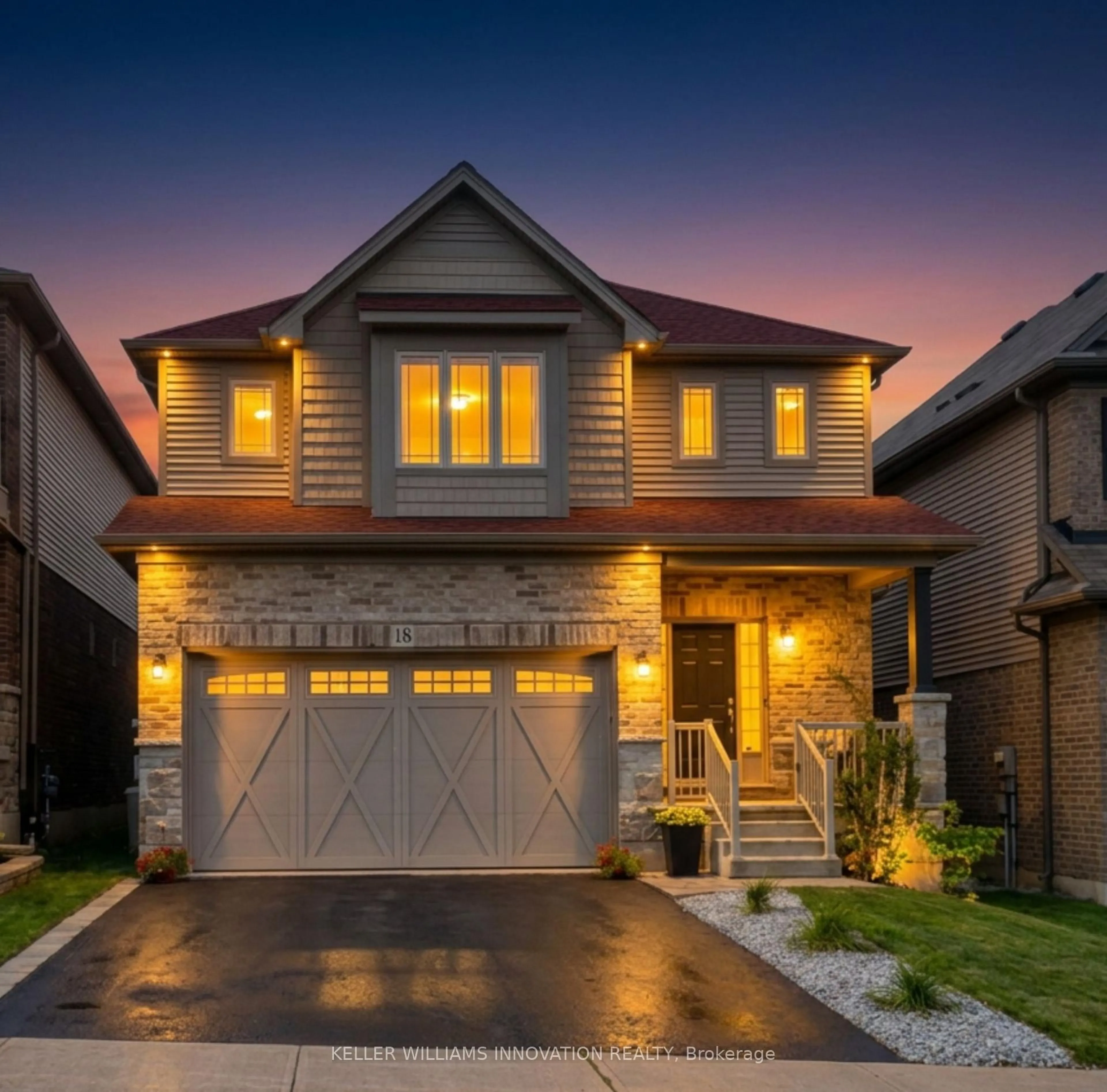 Home with brick exterior material, street for 18 Vic Chambers Pl, Brant Ontario N3L 0E6