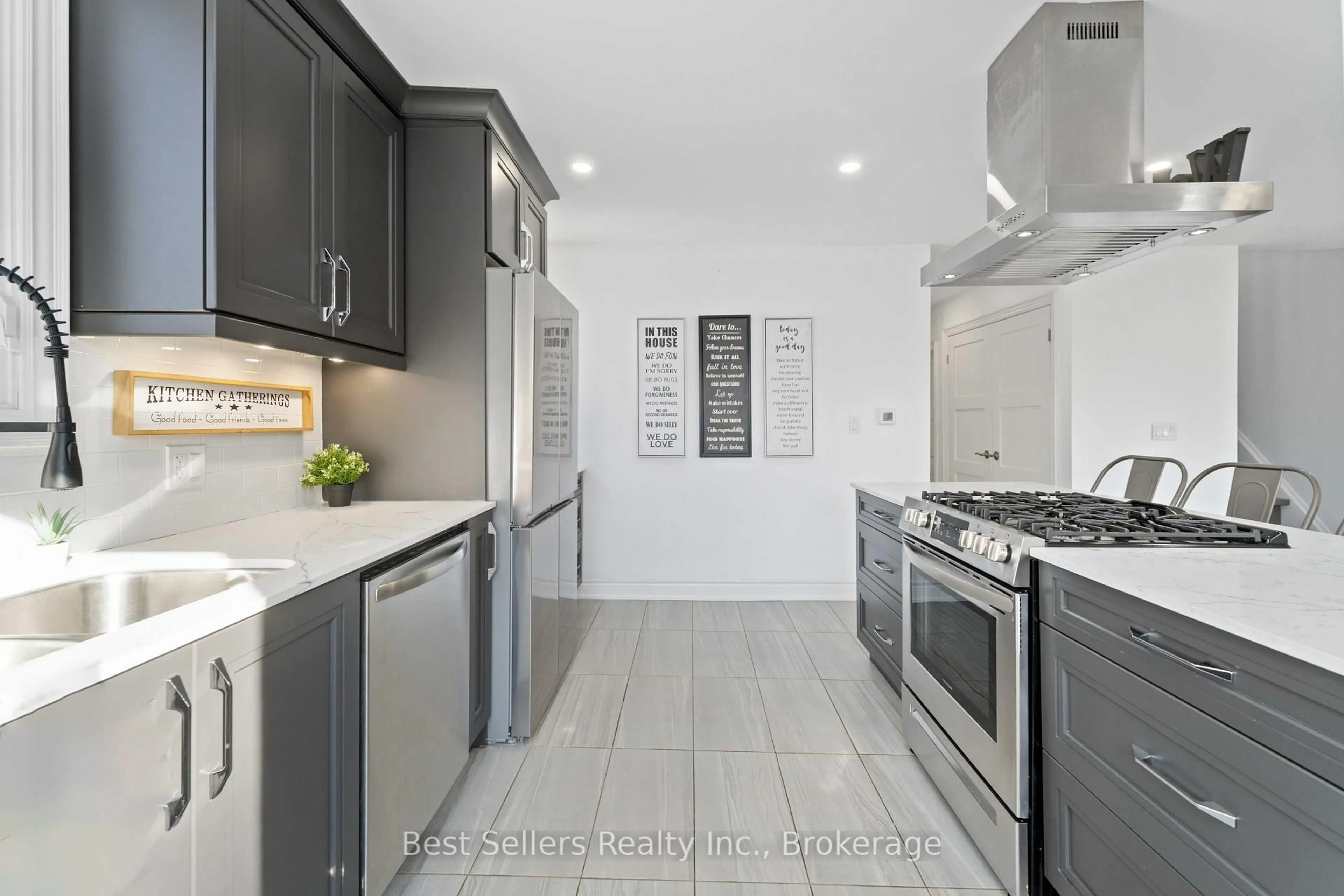 Contemporary kitchen, ceramic/tile floor for 599 Beach Blvd, Hamilton Ontario L8H 6X8