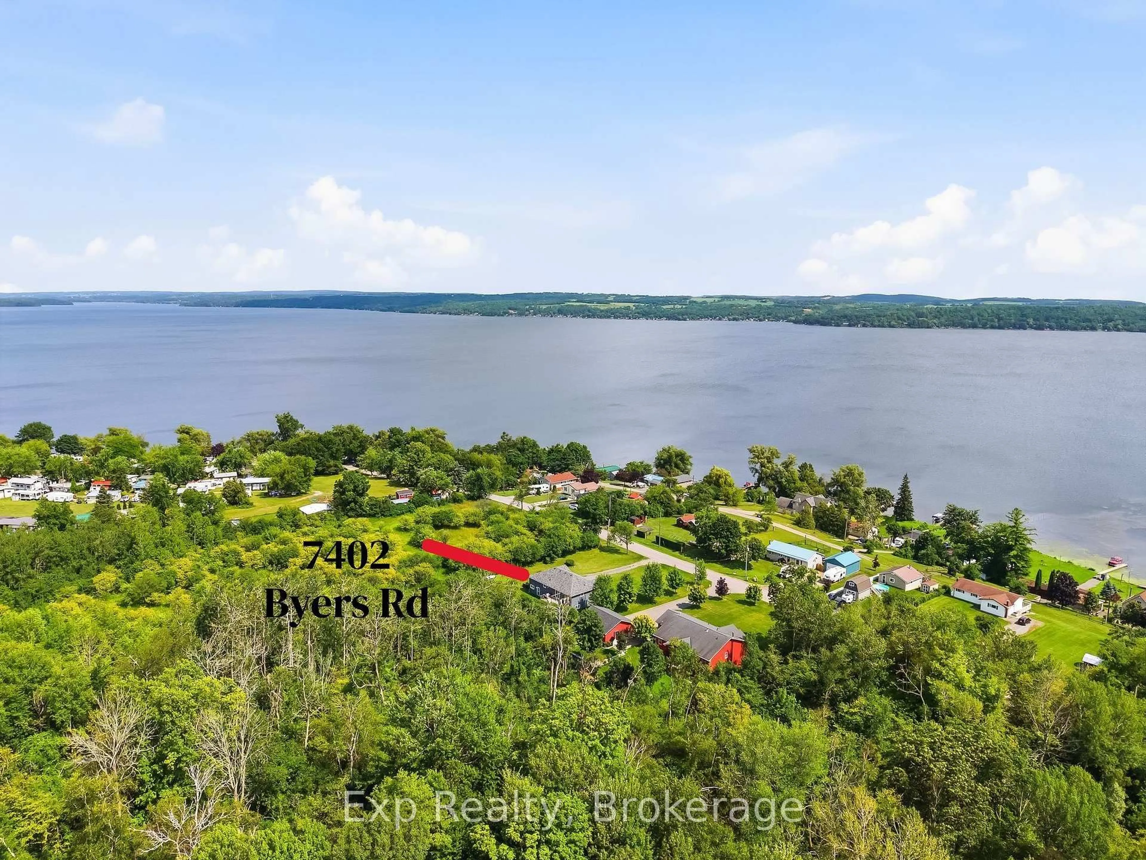 A pic from outside/outdoor area/front of a property/back of a property/a pic from drone, water/lake/river/ocean view for 7402 Byers Rd, Hamilton Township Ontario K0L 1B0