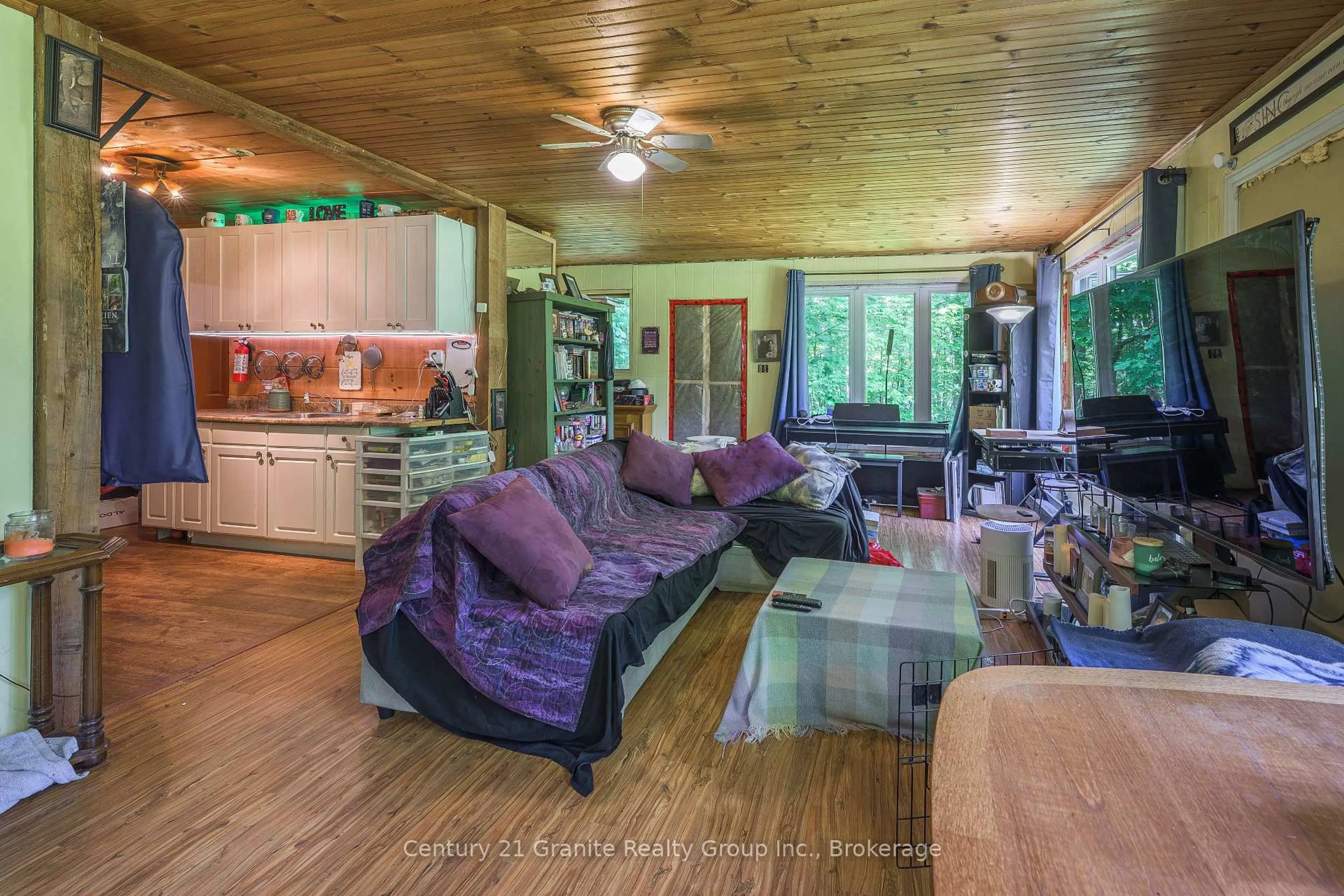 Living room with furniture, wood/laminate floor for 28 Dovers Hill Rd, Dysart et al Ontario K0M 1S0