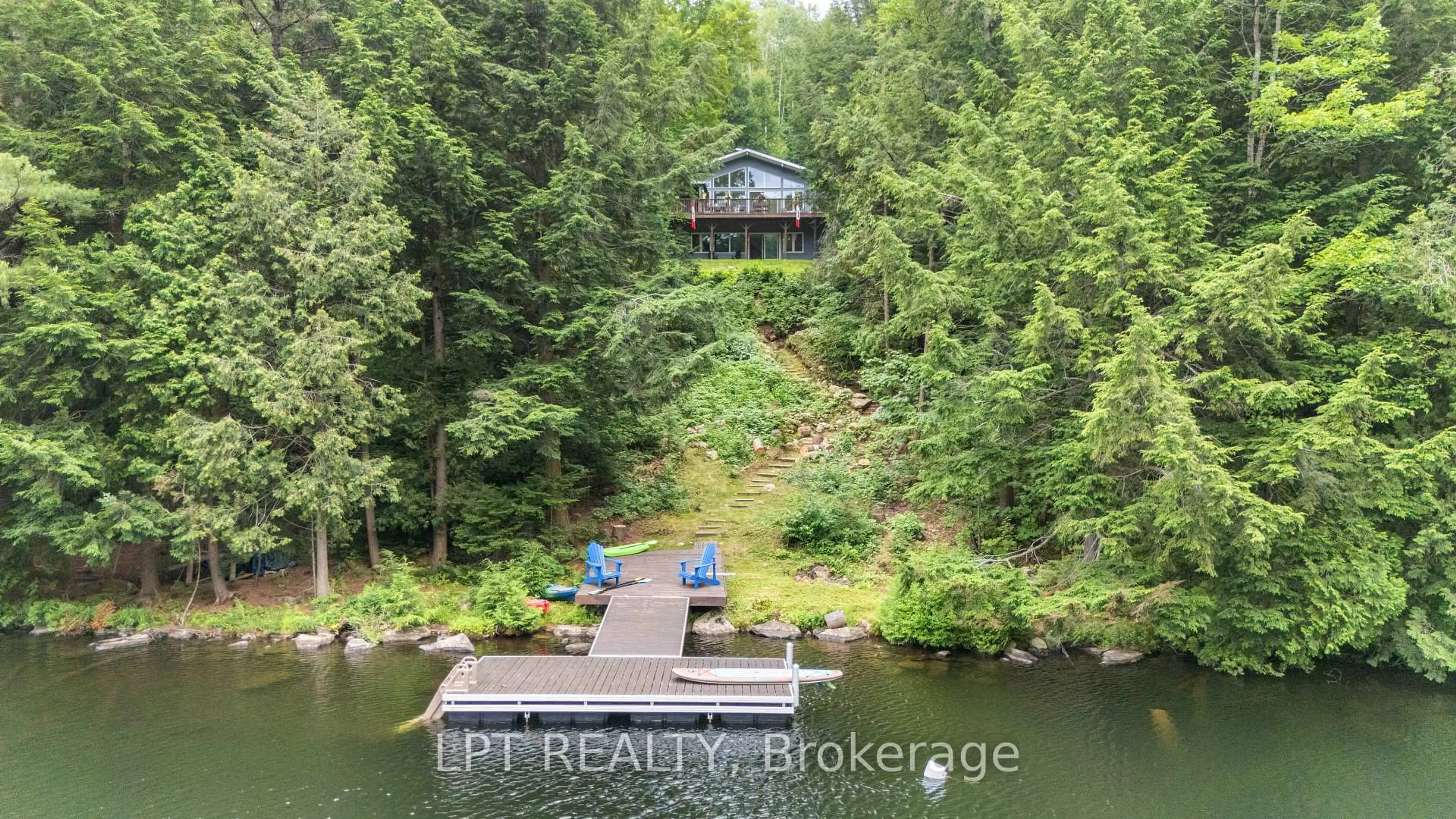 A pic from outside/outdoor area/front of a property/back of a property/a pic from drone, water/lake/river/ocean view for 500A Hazard Hill Rd, Kearney Ontario P0A 1M0
