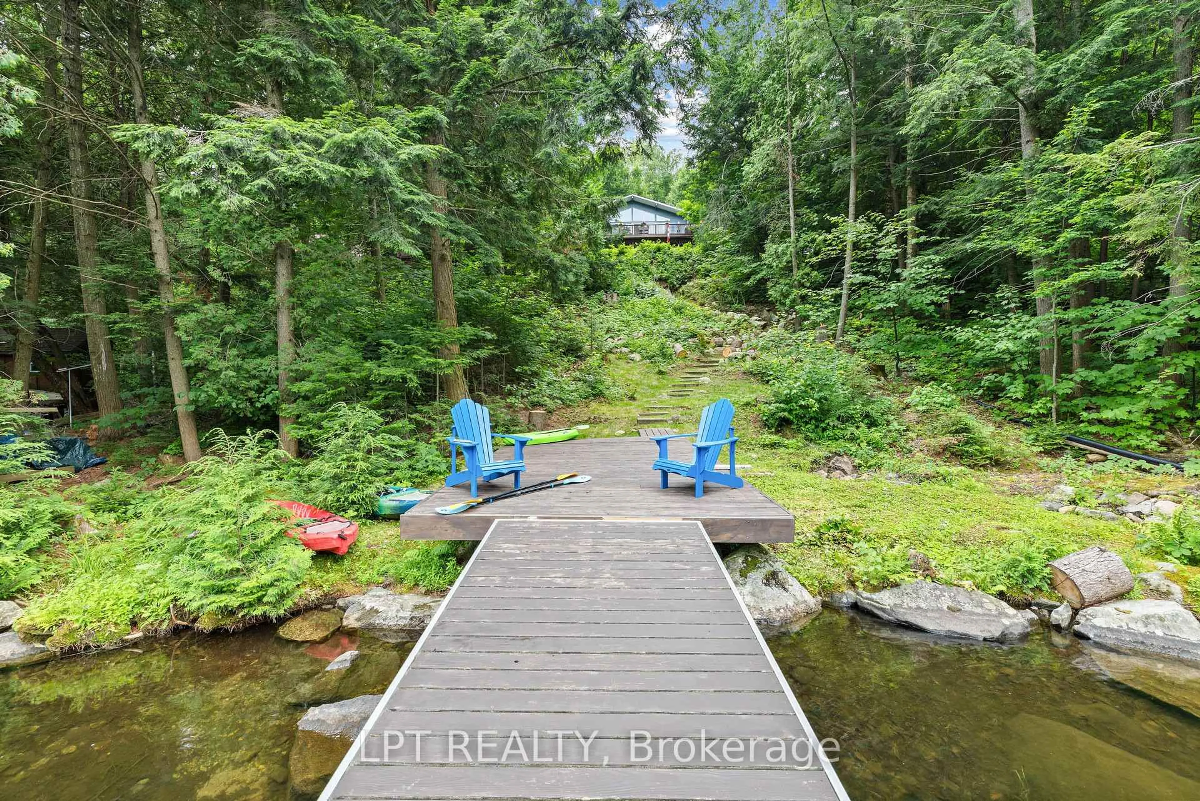 Patio, water/lake/river/ocean view for 500A Hazard Hill Rd, Kearney Ontario P0A 1M0