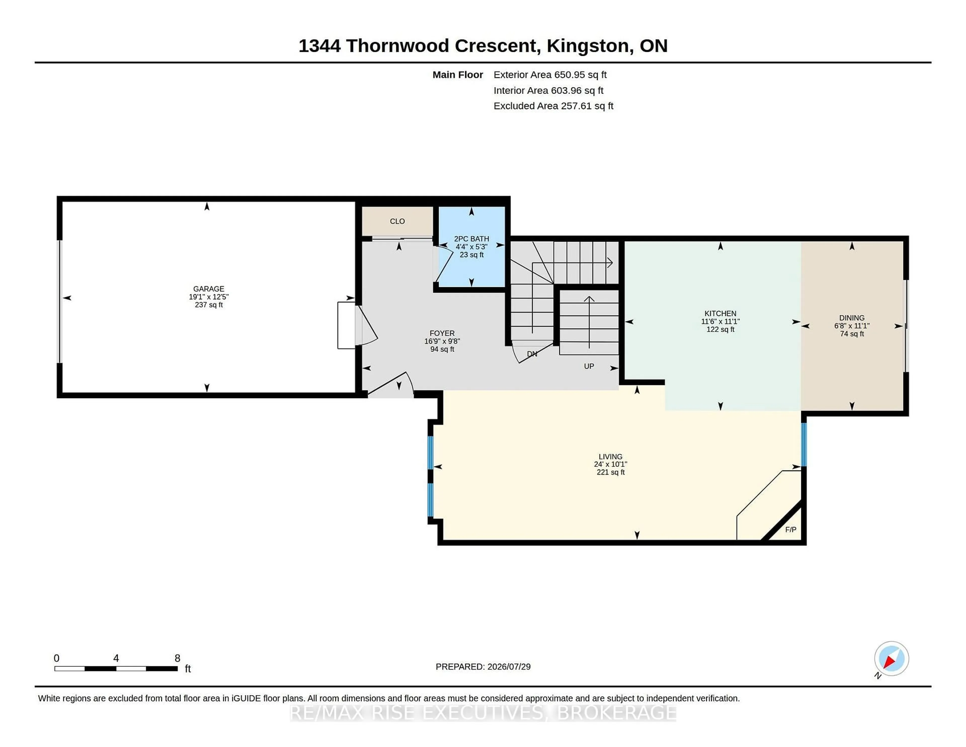 Floor plan for 1344 Thornwood Cres, Kingston Ontario K7P 3B5
