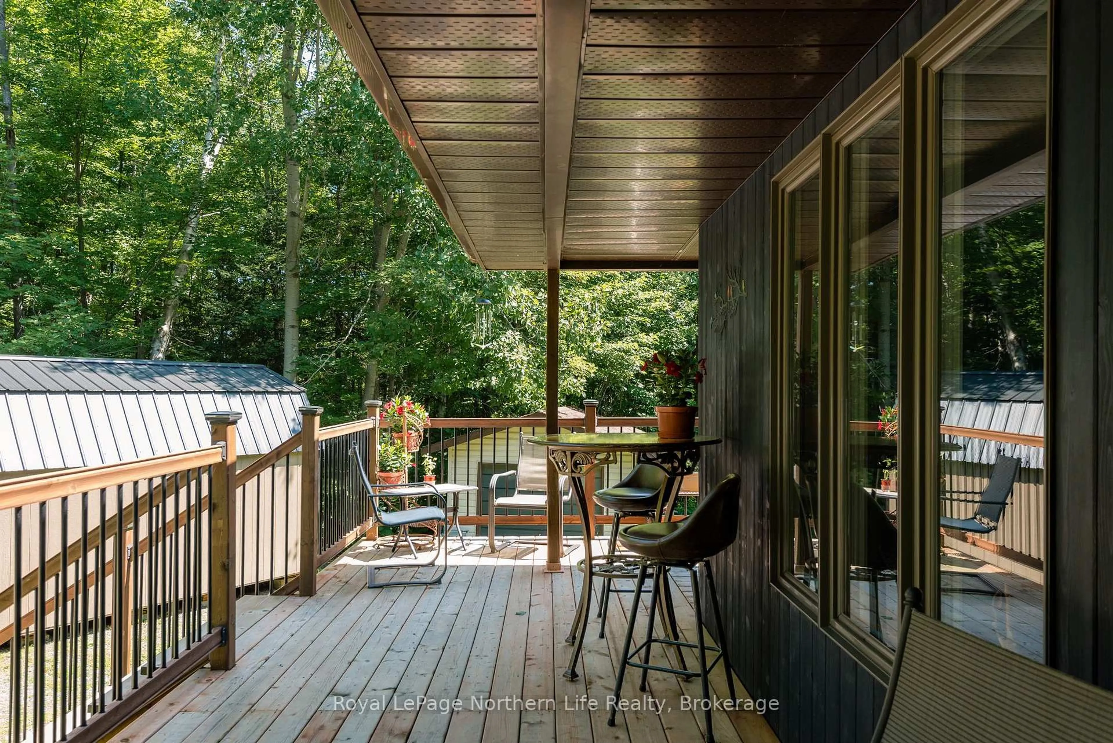 Patio, forest/trees view for 106 Lakeview Crt, Bonfield Ontario P0H 1E0