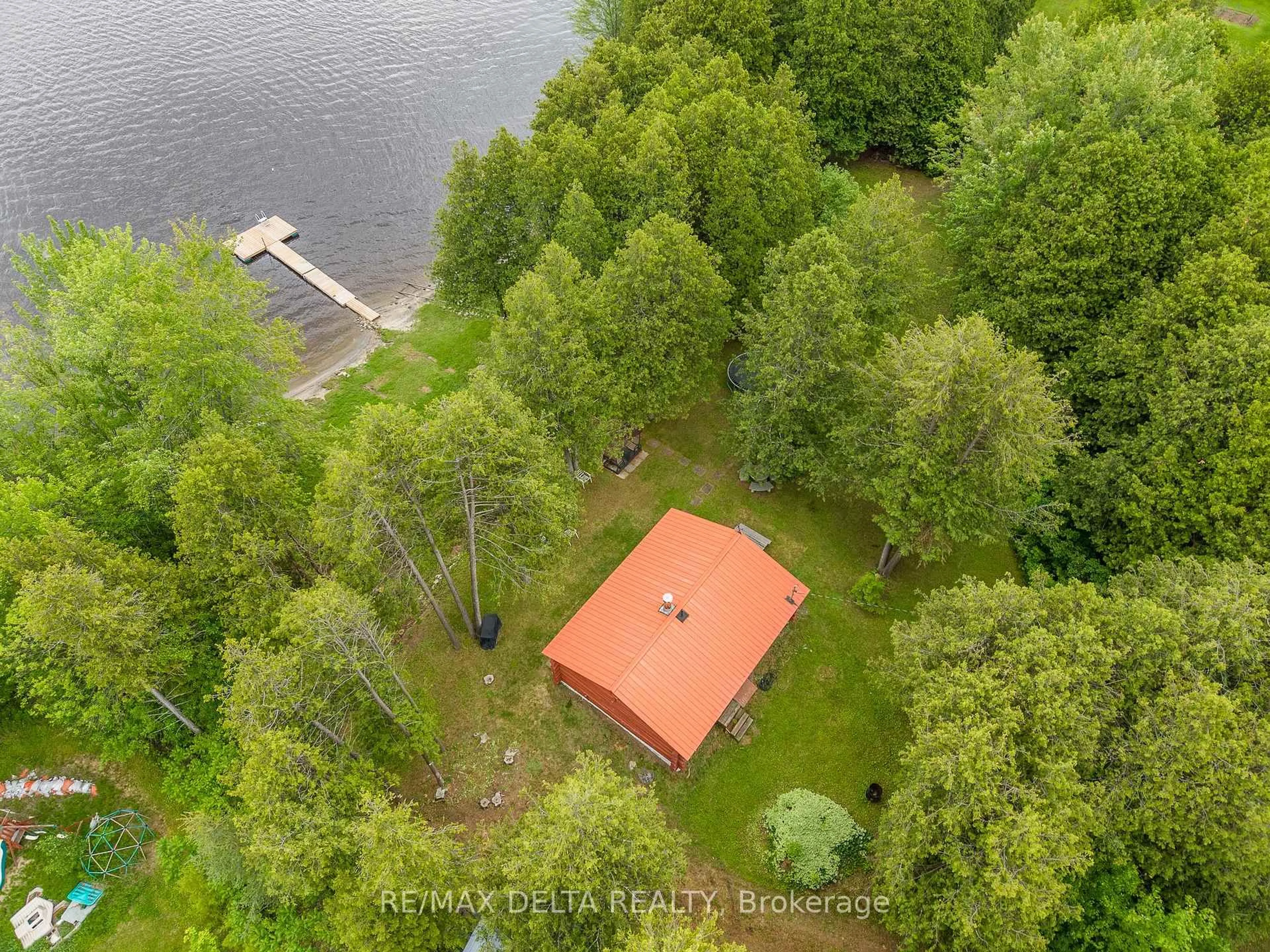 A pic from outside/outdoor area/front of a property/back of a property/a pic from drone, water/lake/river/ocean view for 48 CROSBY Tr, Round Lake Centre Ontario K0J 2J0