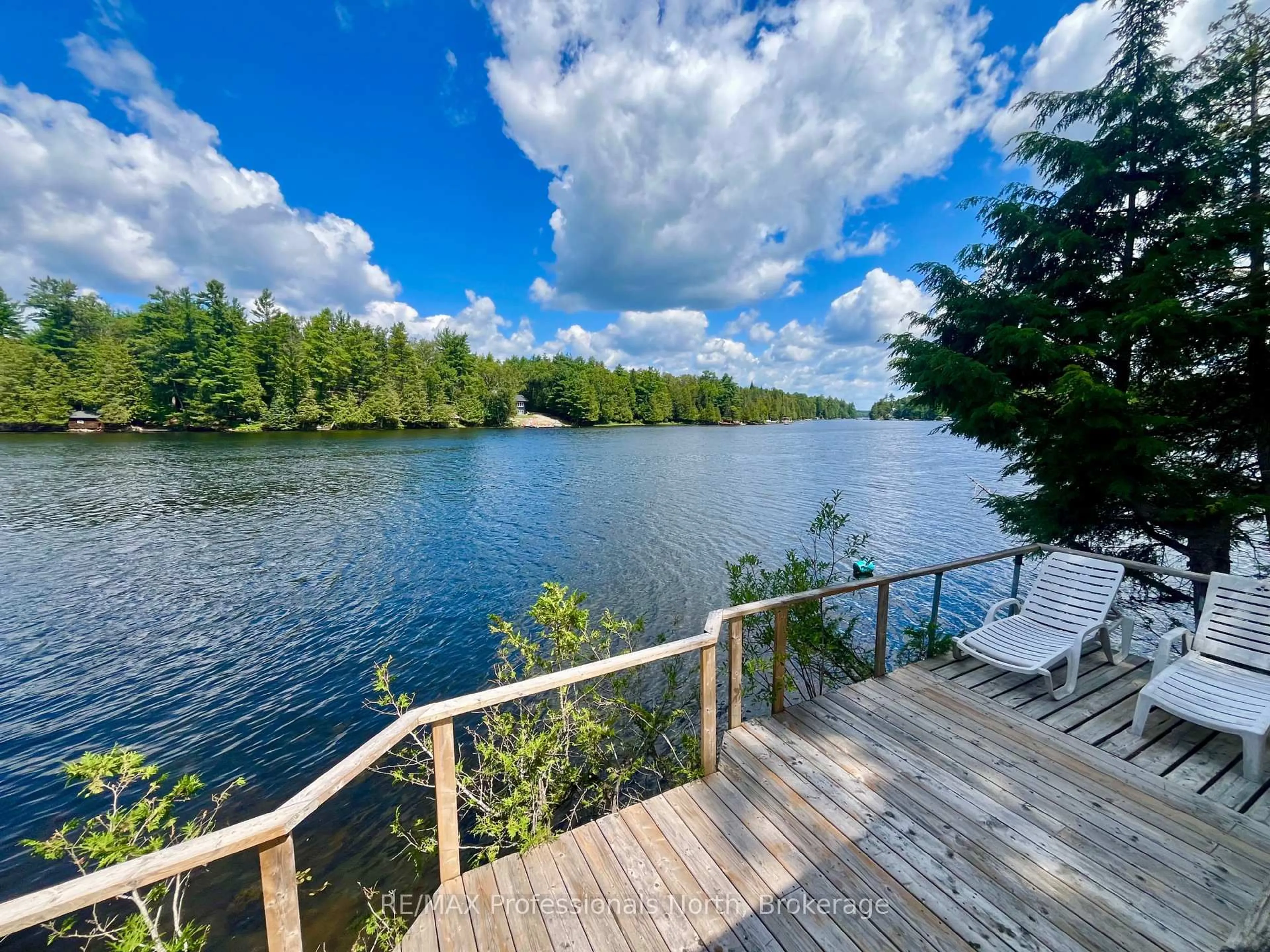 A pic from outside/outdoor area/front of a property/back of a property/a pic from drone, water/lake/river/ocean view for 1024 Ranta Tr, Minden Hills Ontario K0M 2K0
