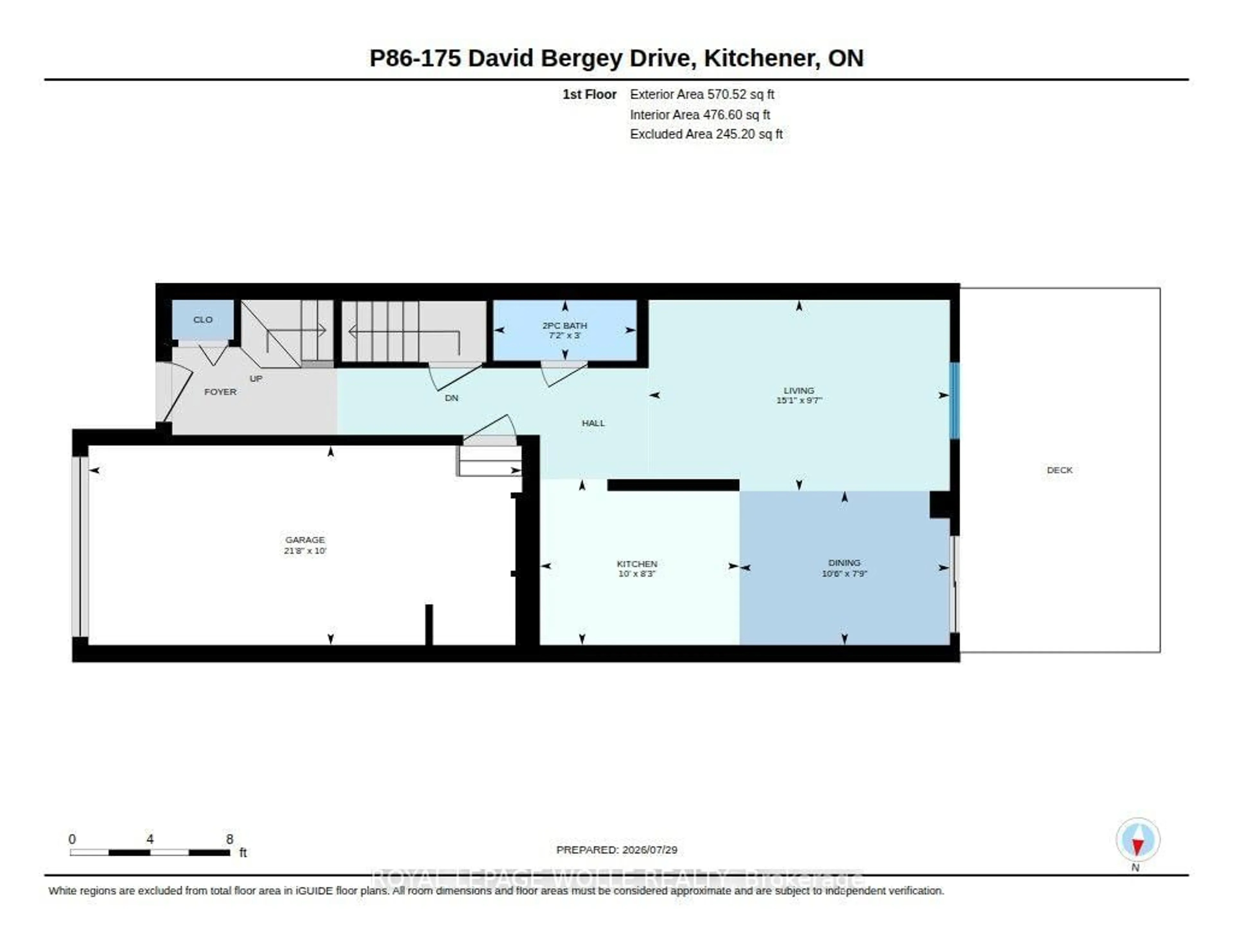 Floor plan for 175 David Bergey Dr #P86, Kitchener Ontario N2E 4H6
