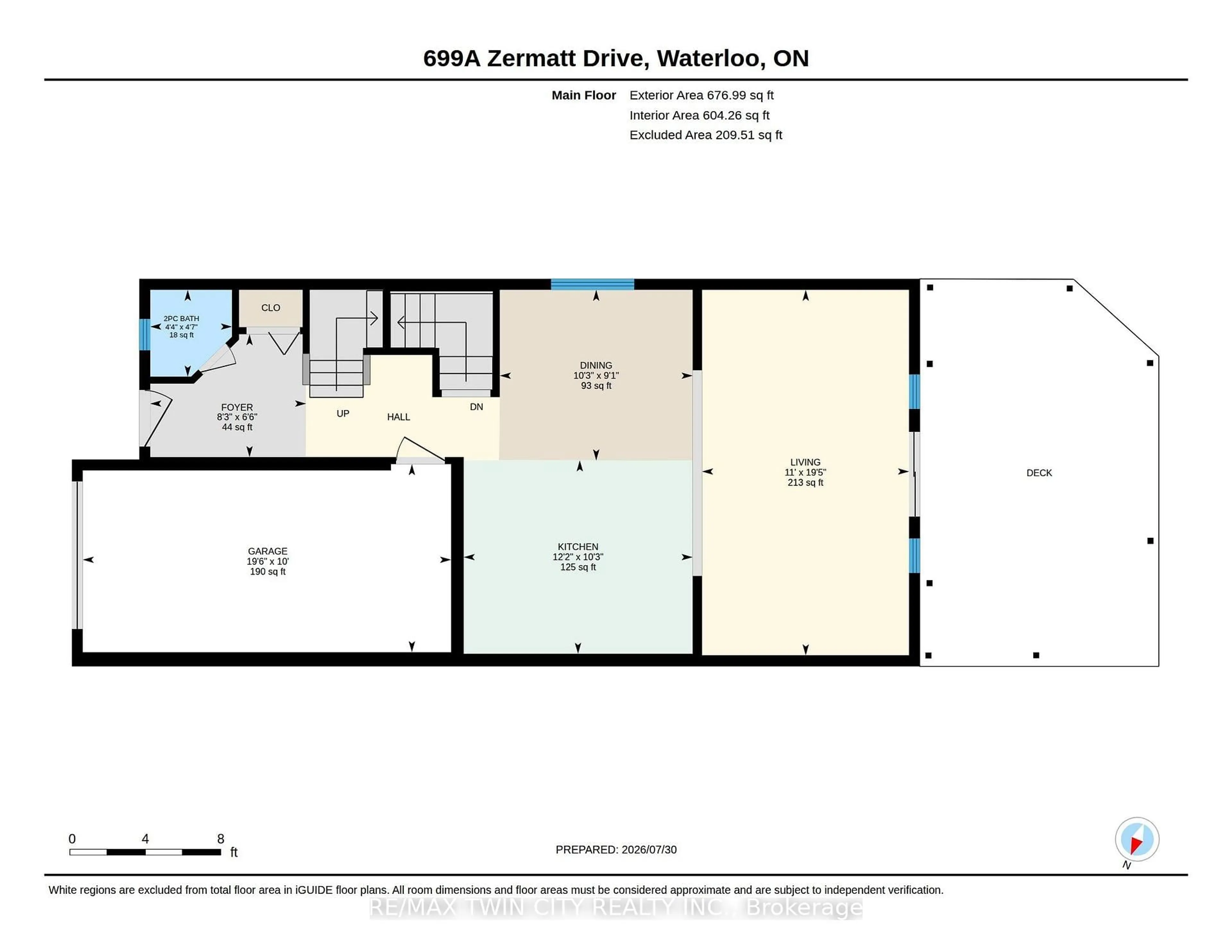 Floor plan for 699 Zermatt Dr #A, Waterloo Ontario N2T 2W7
