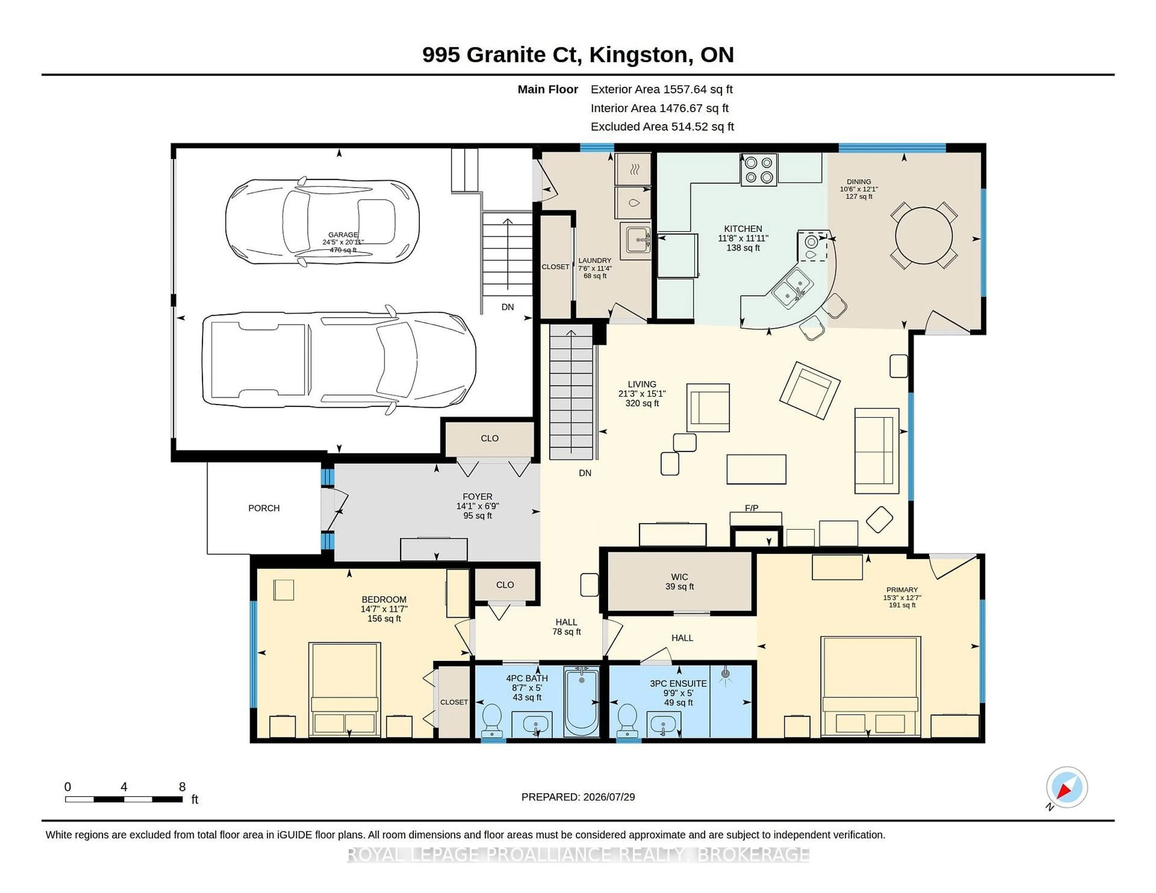 Floor plan for 995 Granite Crt, Kingston Ontario K7M 8W9