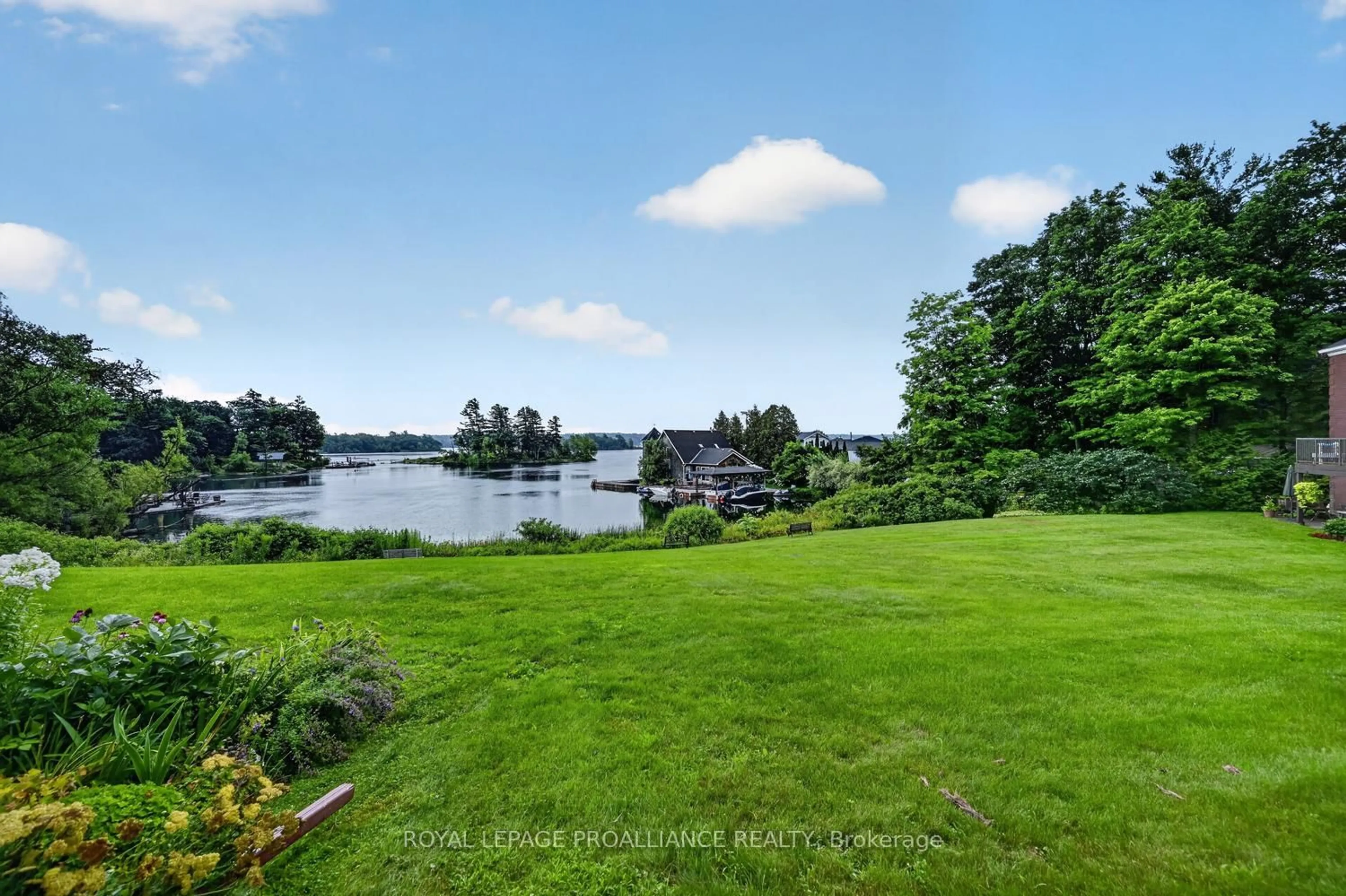 A pic from outside/outdoor area/front of a property/back of a property/a pic from drone, water/lake/river/ocean view for 25 Country Club Pl, Brockville Ontario K6V 6T8