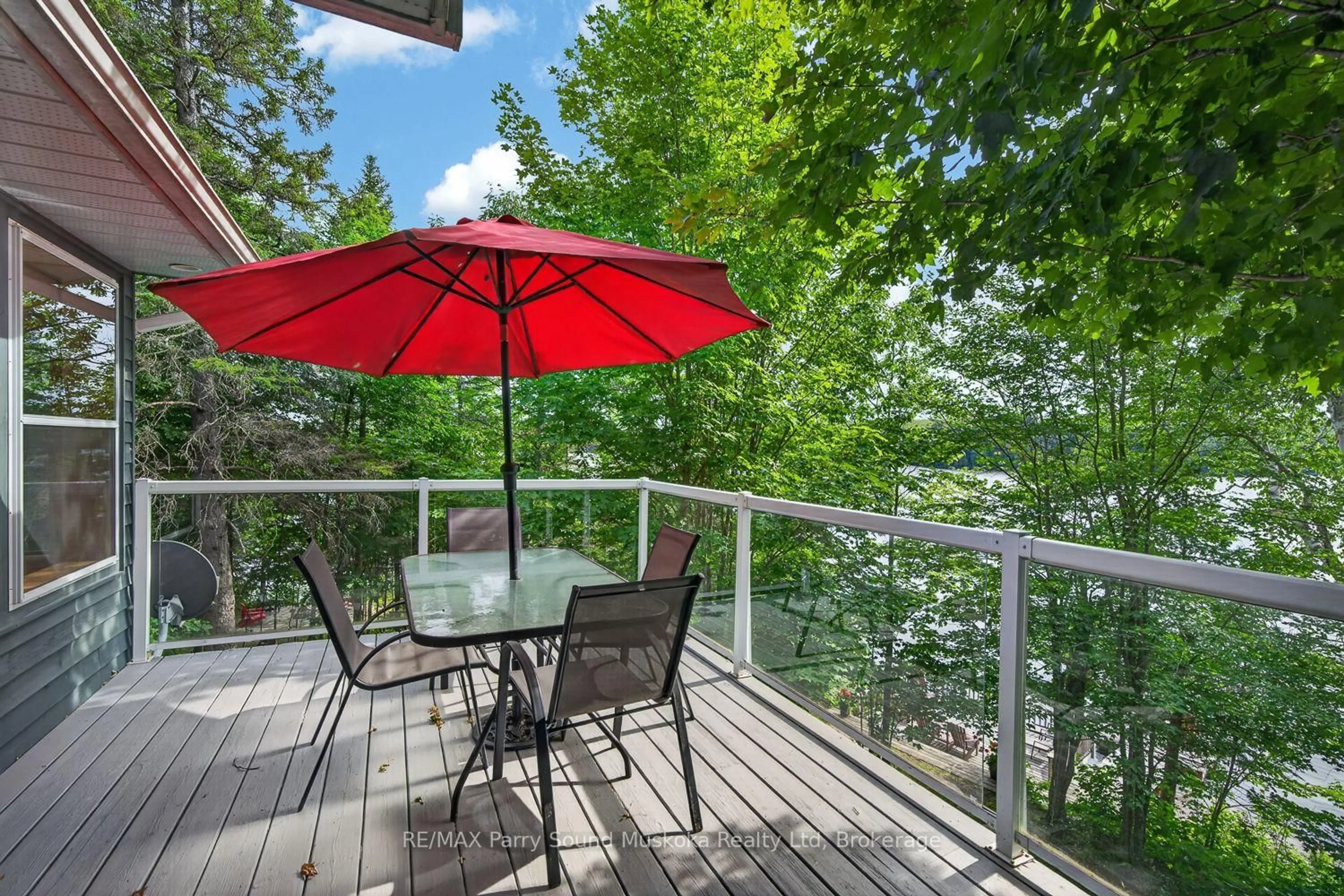 Patio, water/lake/river/ocean view for 54 Dauncey Rd, Magnetawan Ontario P0A 1P0