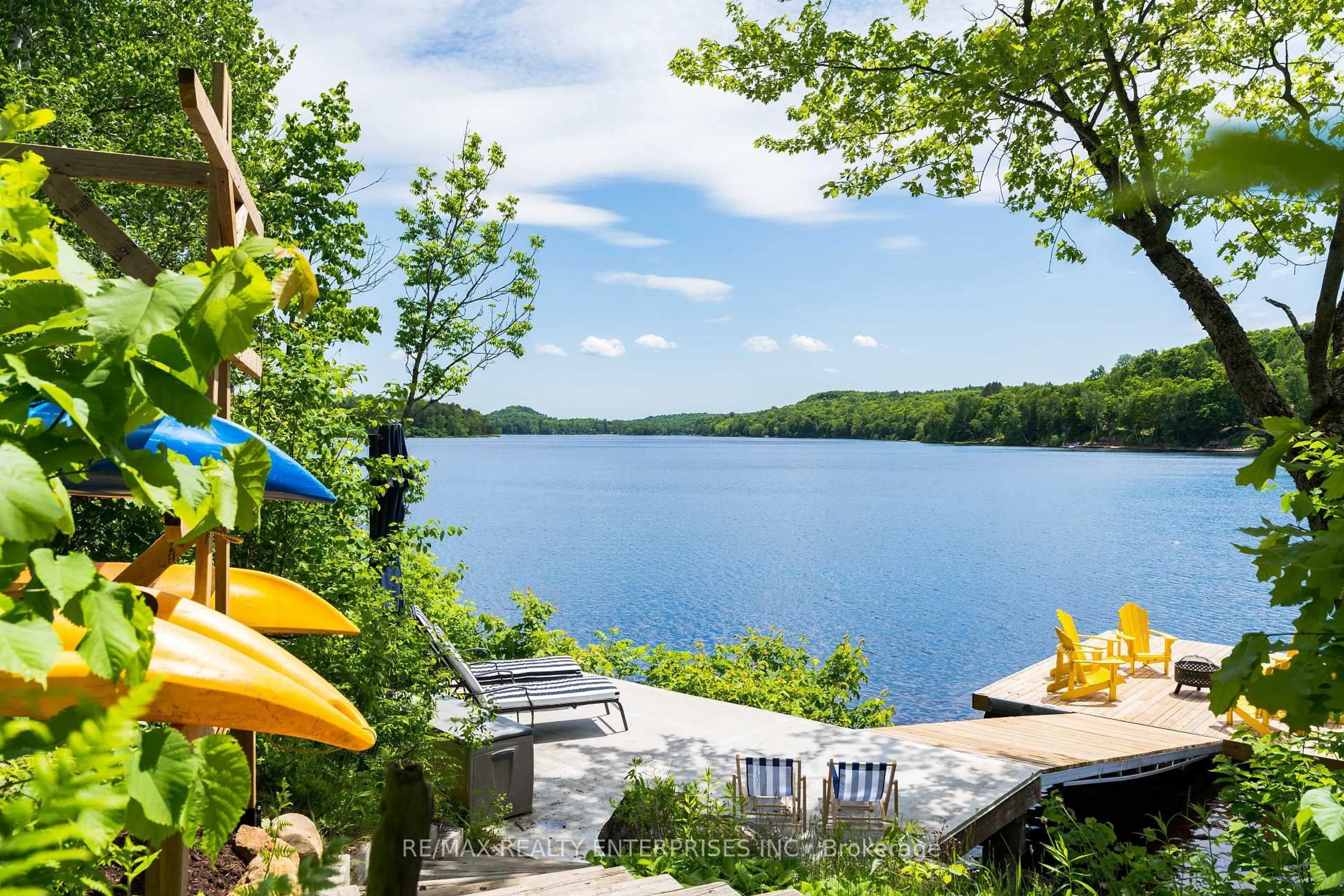 Patio, water/lake/river/ocean view for 140 Rachels Lane, Huntsville Ontario P1H 2J2