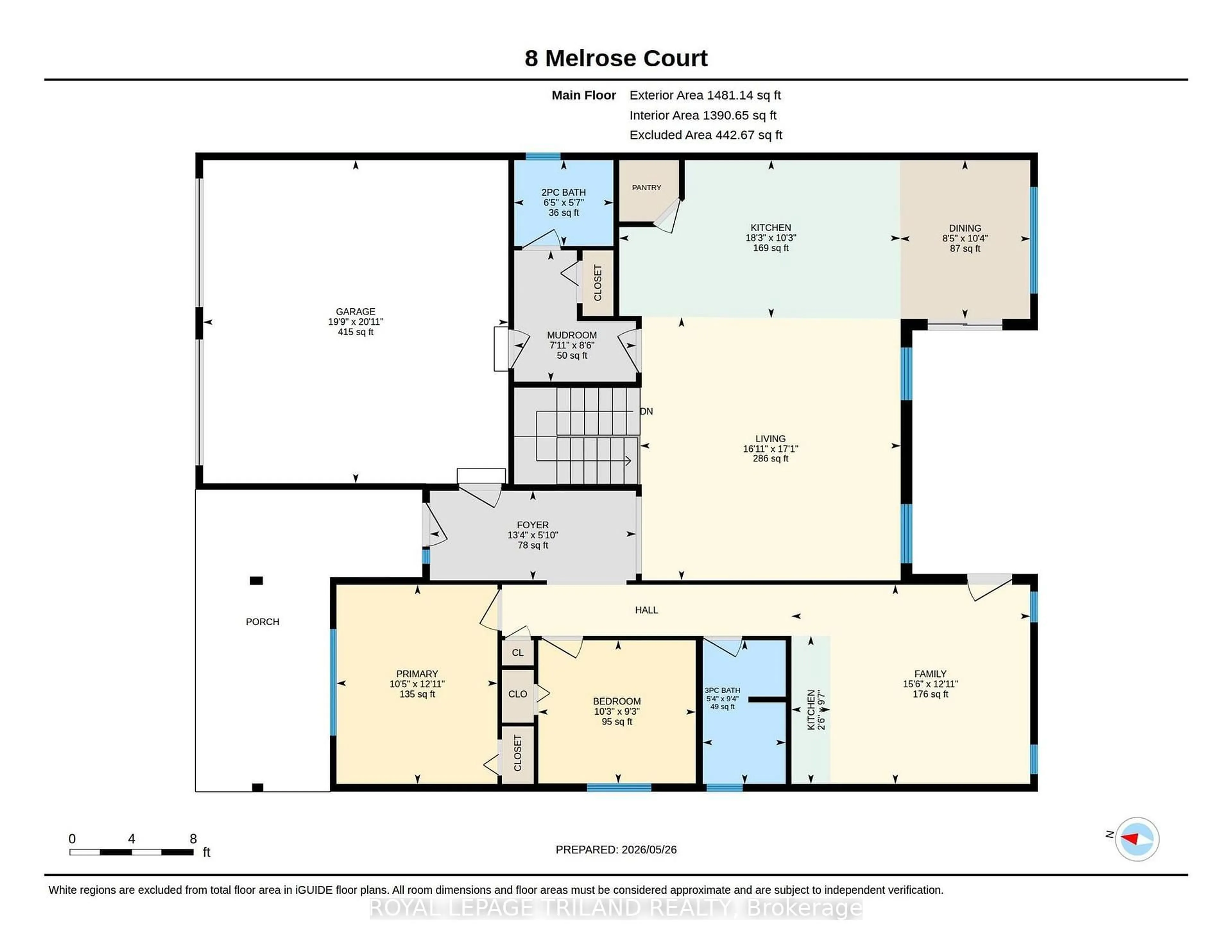 Floor plan for 8 MELROSE Crt, St. Thomas Ontario N5R 0J4