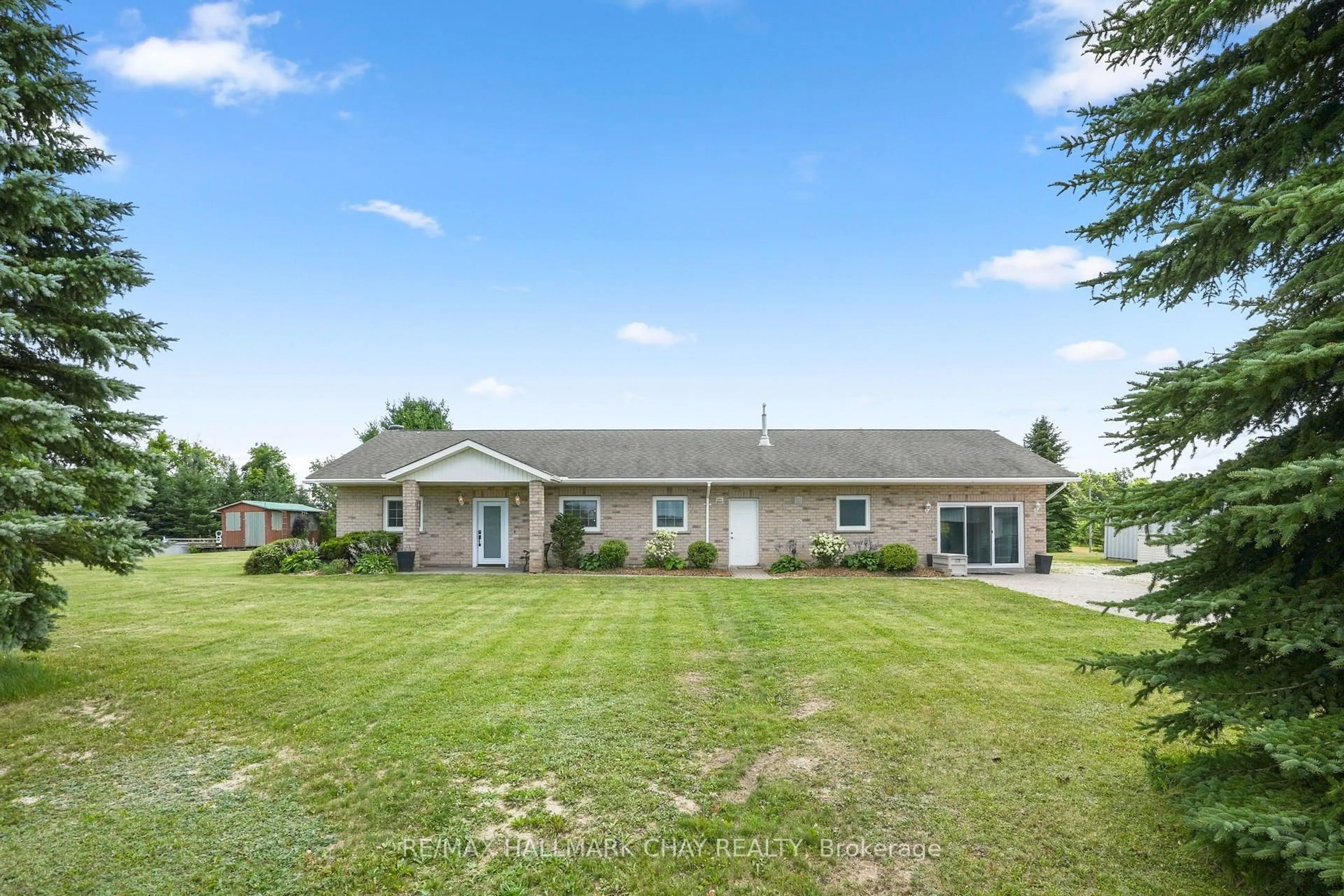 A pic from outside/outdoor area/front of a property/back of a property/a pic from drone, water/lake/river/ocean view for 958375 E 7th Line, Mulmur Ontario L9V 0M9