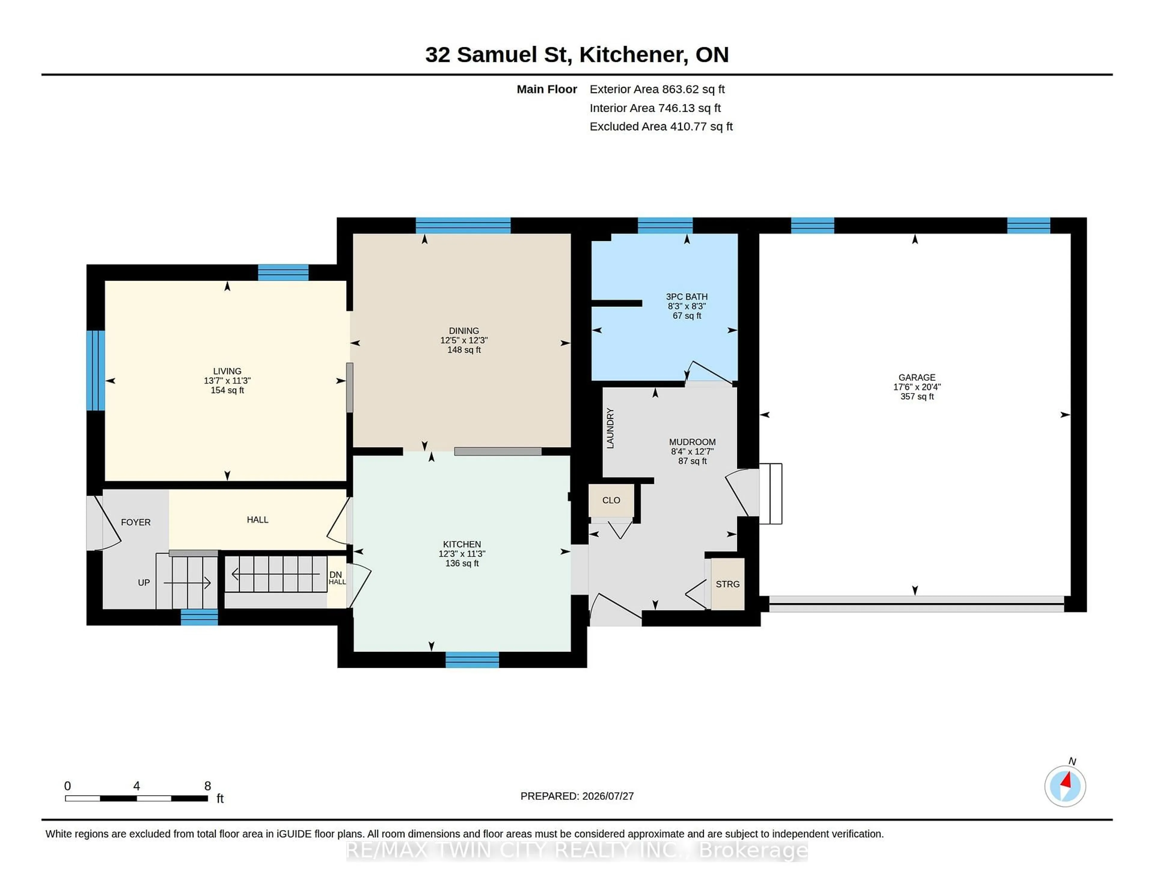 Floor plan for 32 Samuel St, Kitchener Ontario N2H 1P1