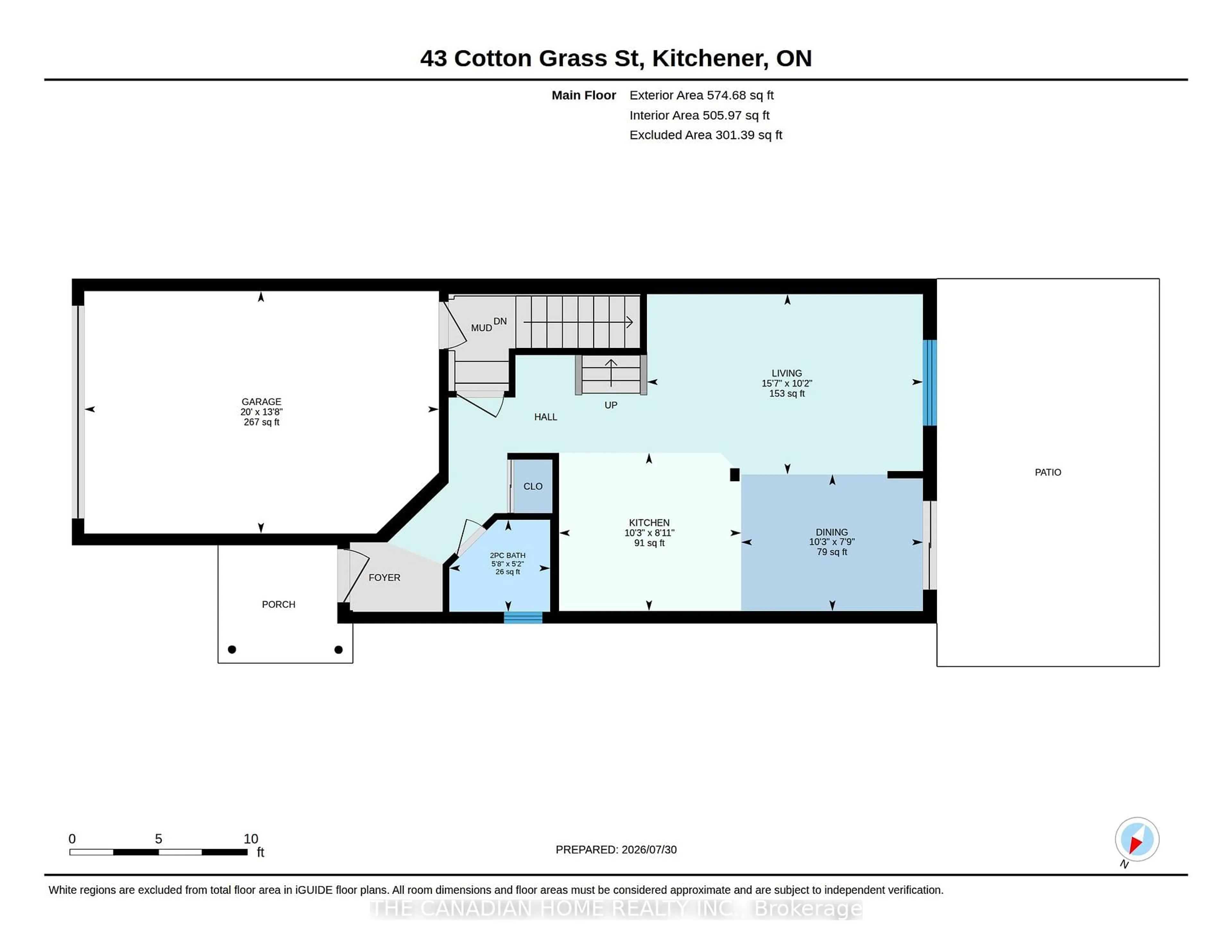 Floor plan for 43 Cotton Grass St St, Kitchener Ontario N2E 3T7