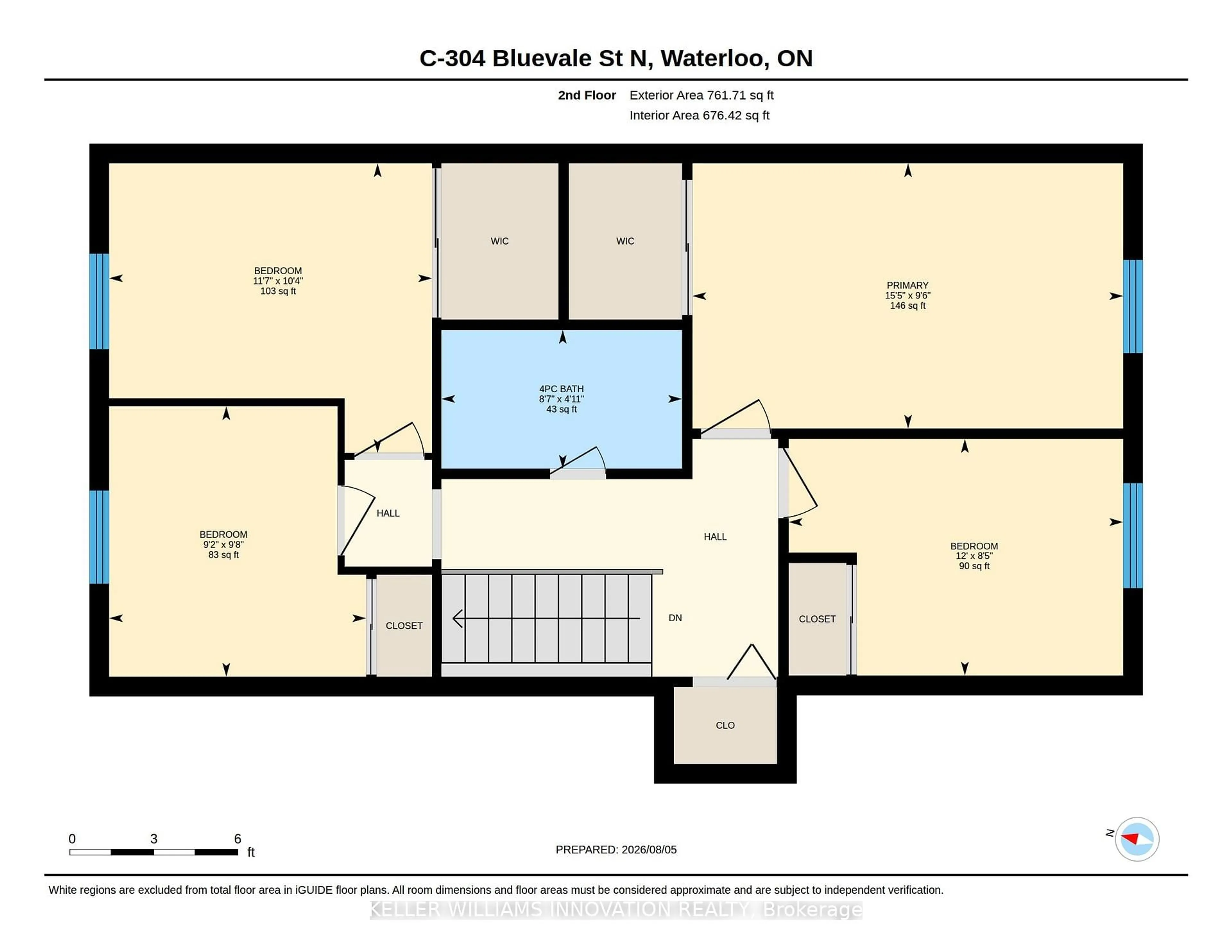 Floor plan for 304 Bluevale St #C, Waterloo Ontario N2J 4G3