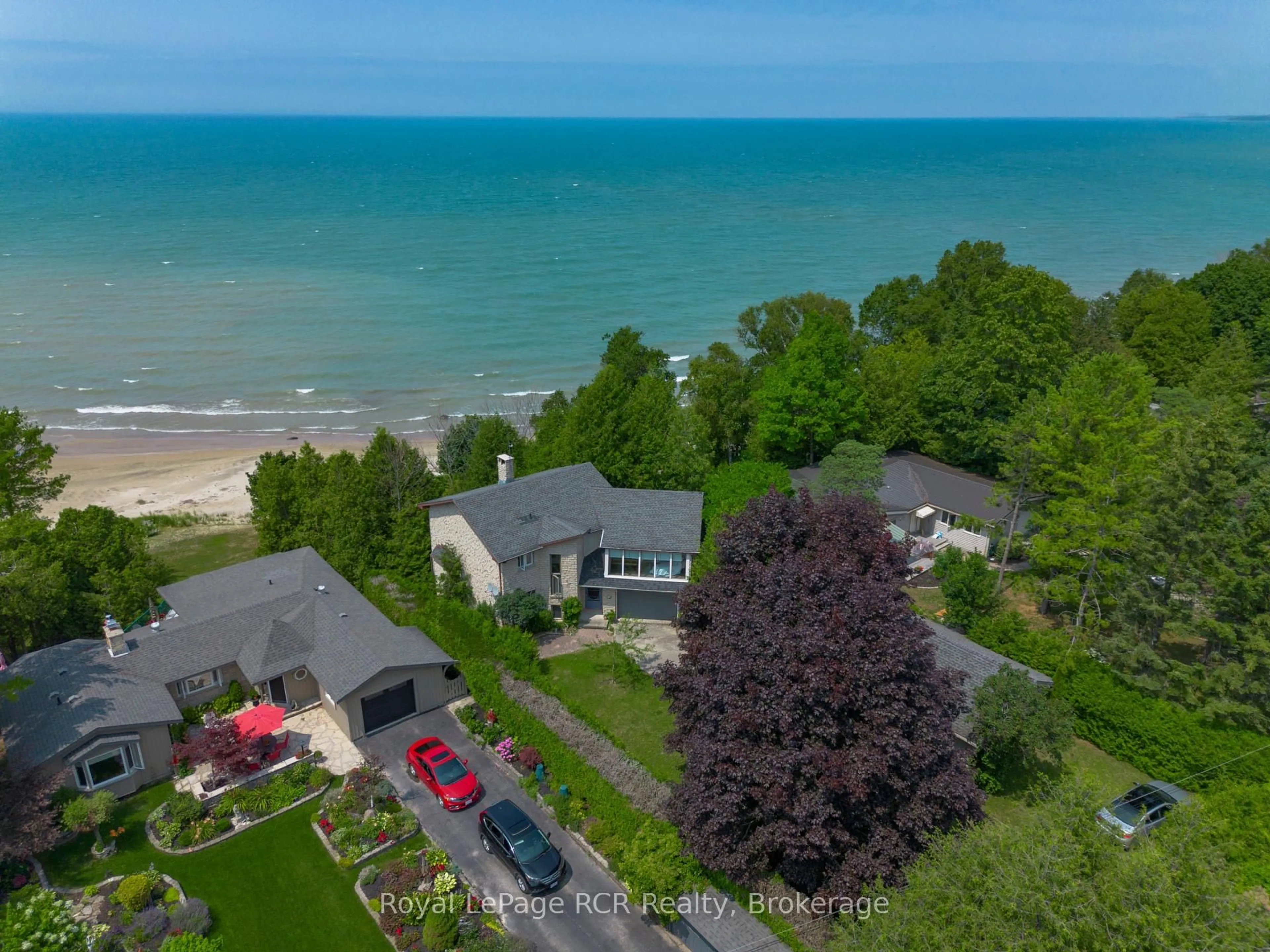 A pic from outside/outdoor area/front of a property/back of a property/a pic from drone, water/lake/river/ocean view for 5 Spark Lane, Kincardine Ontario N2Z 2X6